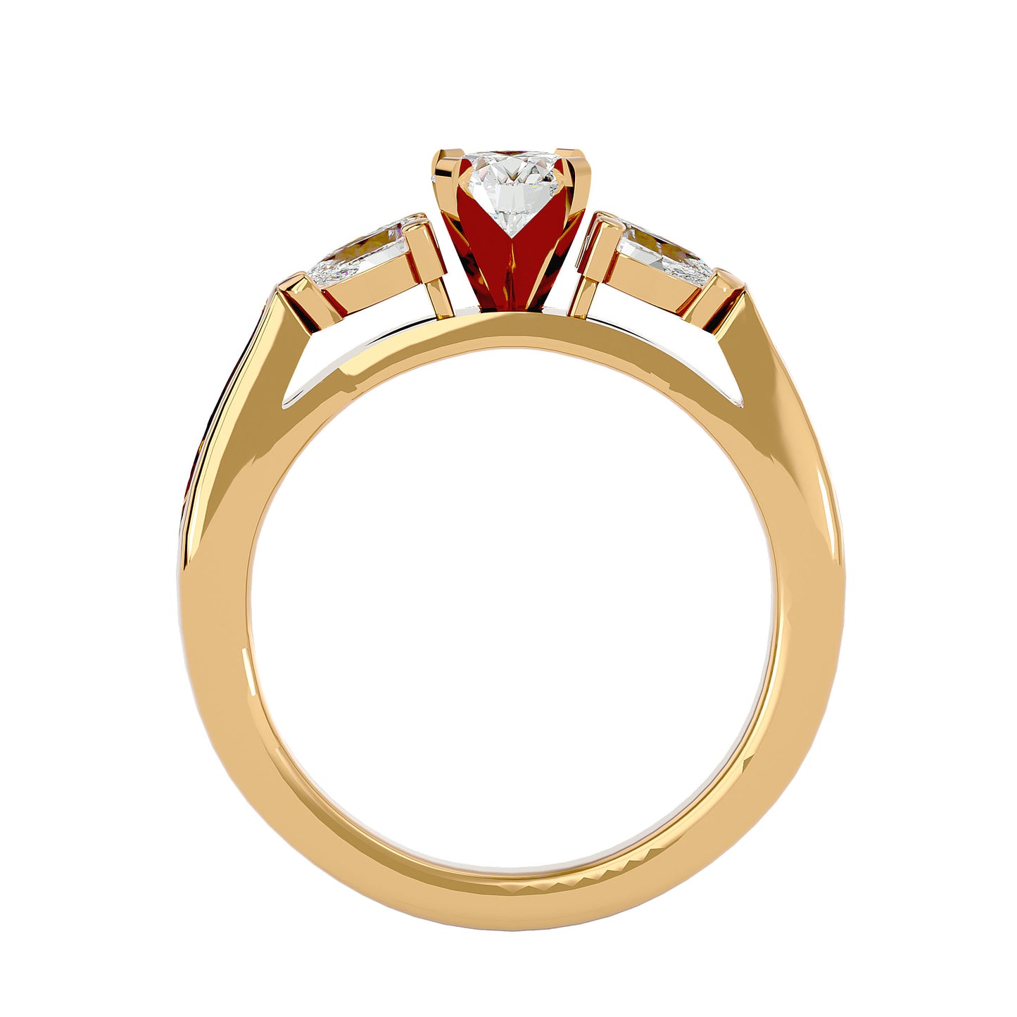 Fenna side pear diamond engagement ring