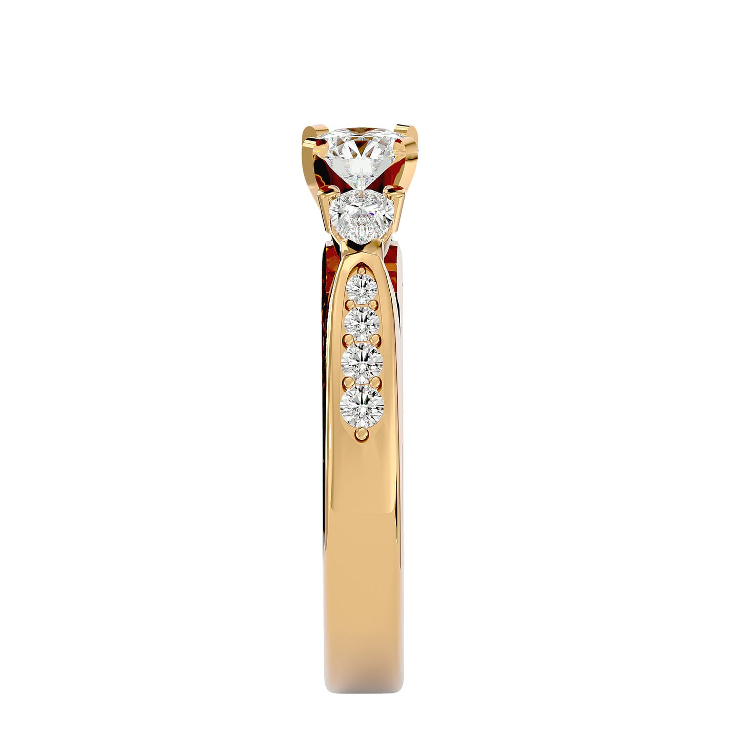 Fenna side pear diamond engagement ring