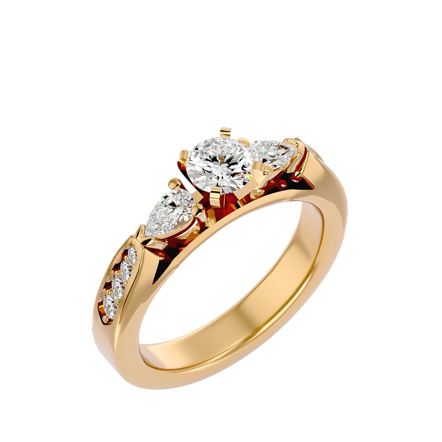 Fenna side pear diamond engagement ring