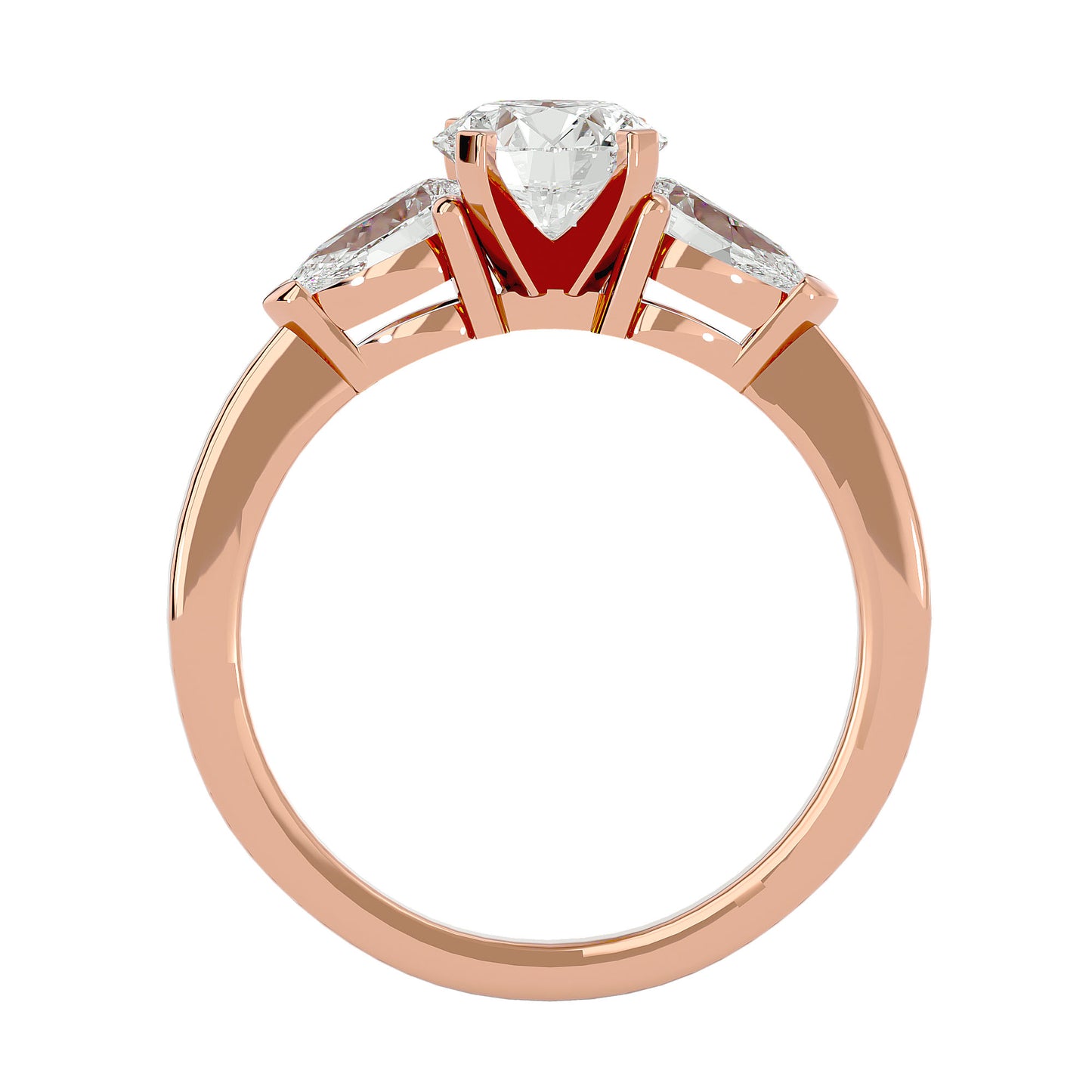 Lieke side pear diamond engagement ring