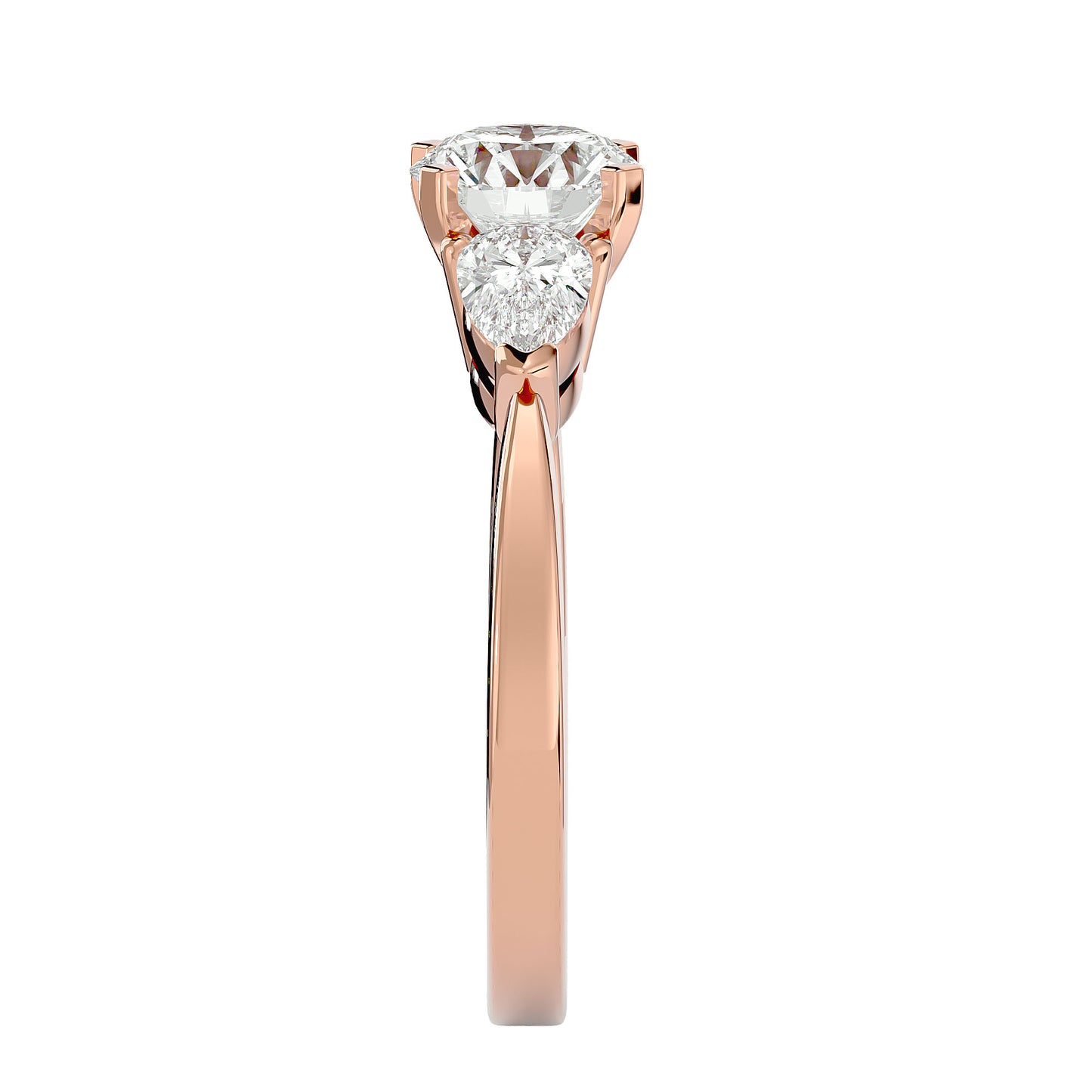Lieke side pear diamond engagement ring