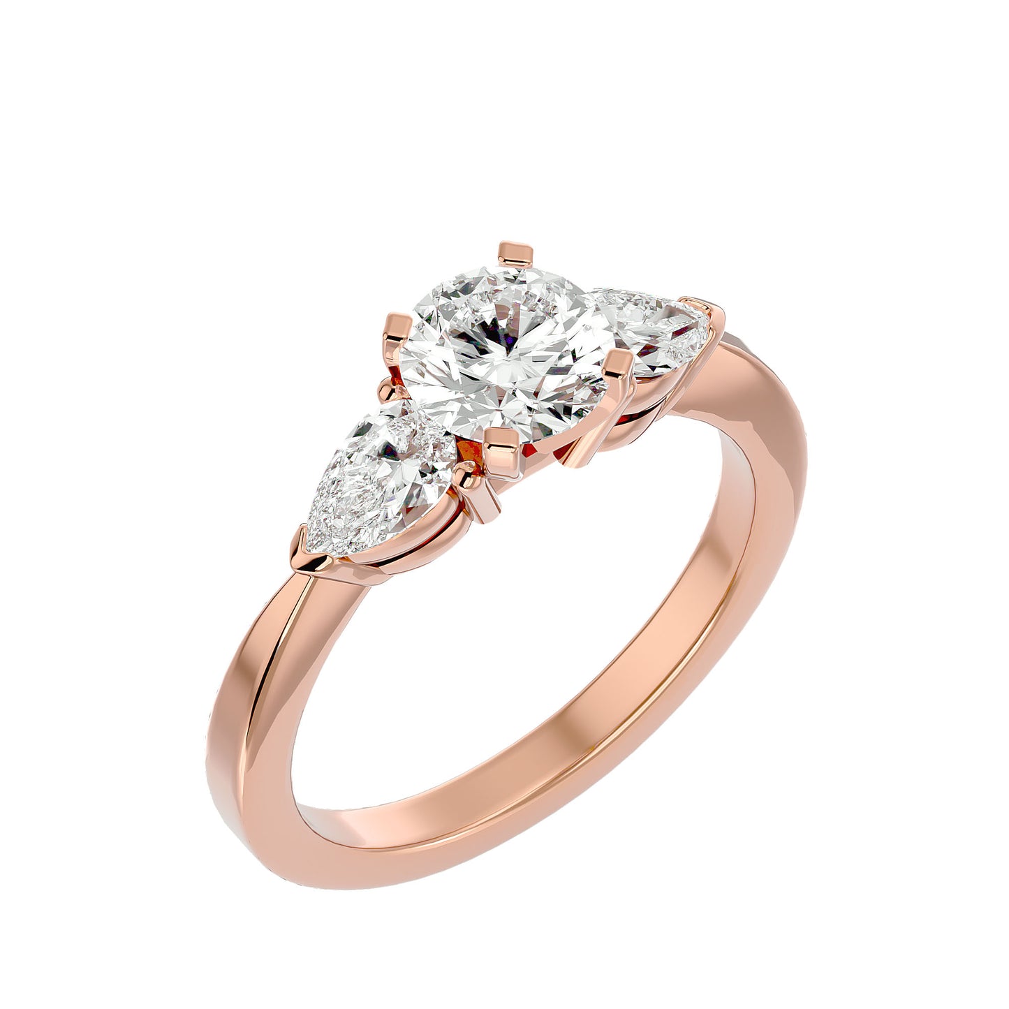Lieke side pear diamond engagement ring