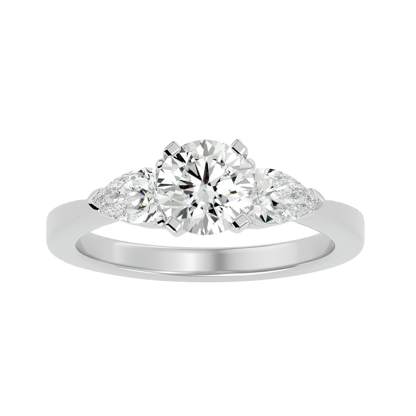 Lieke side pear diamond engagement ring