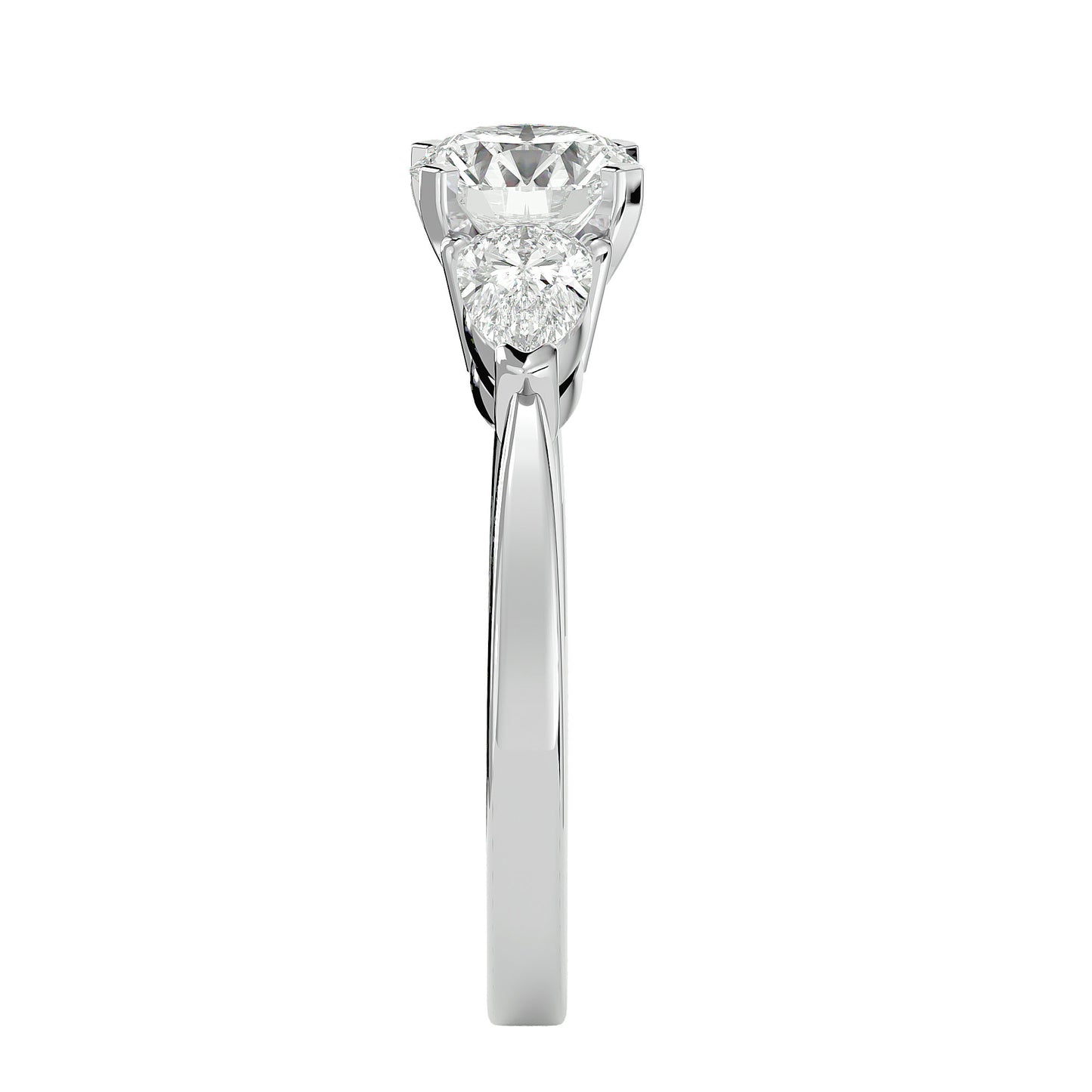 Lieke side pear diamond engagement ring