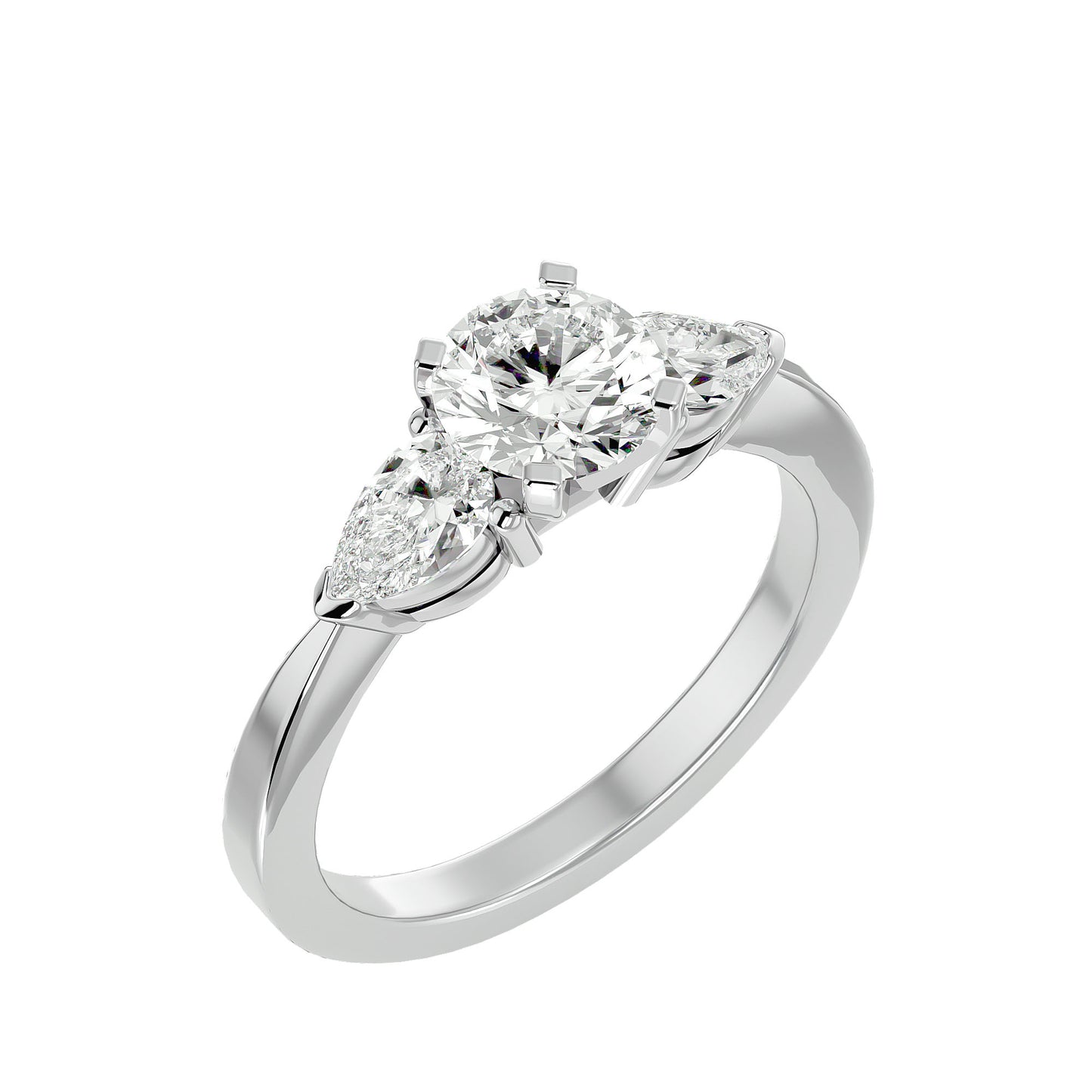 Lieke side pear diamond engagement ring