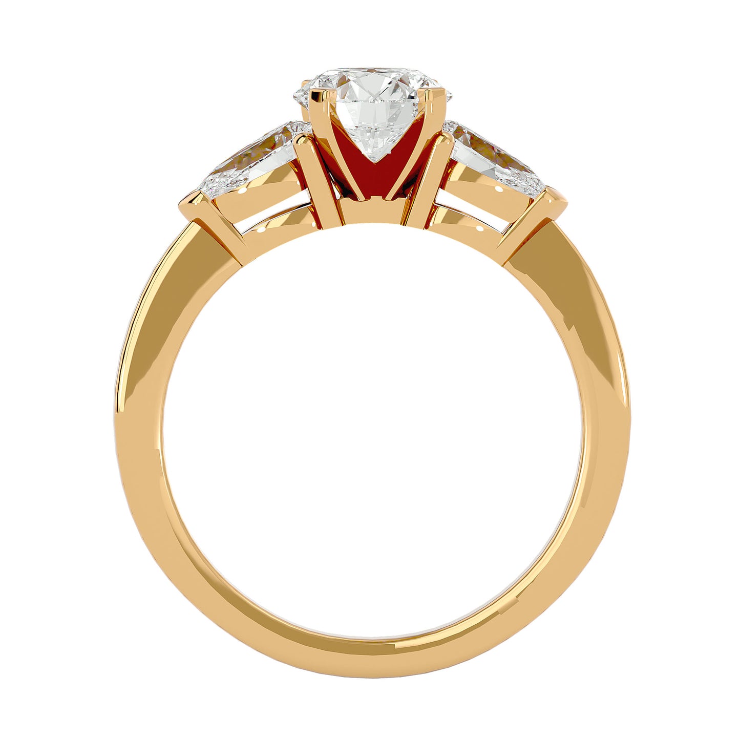 Lieke side pear diamond engagement ring