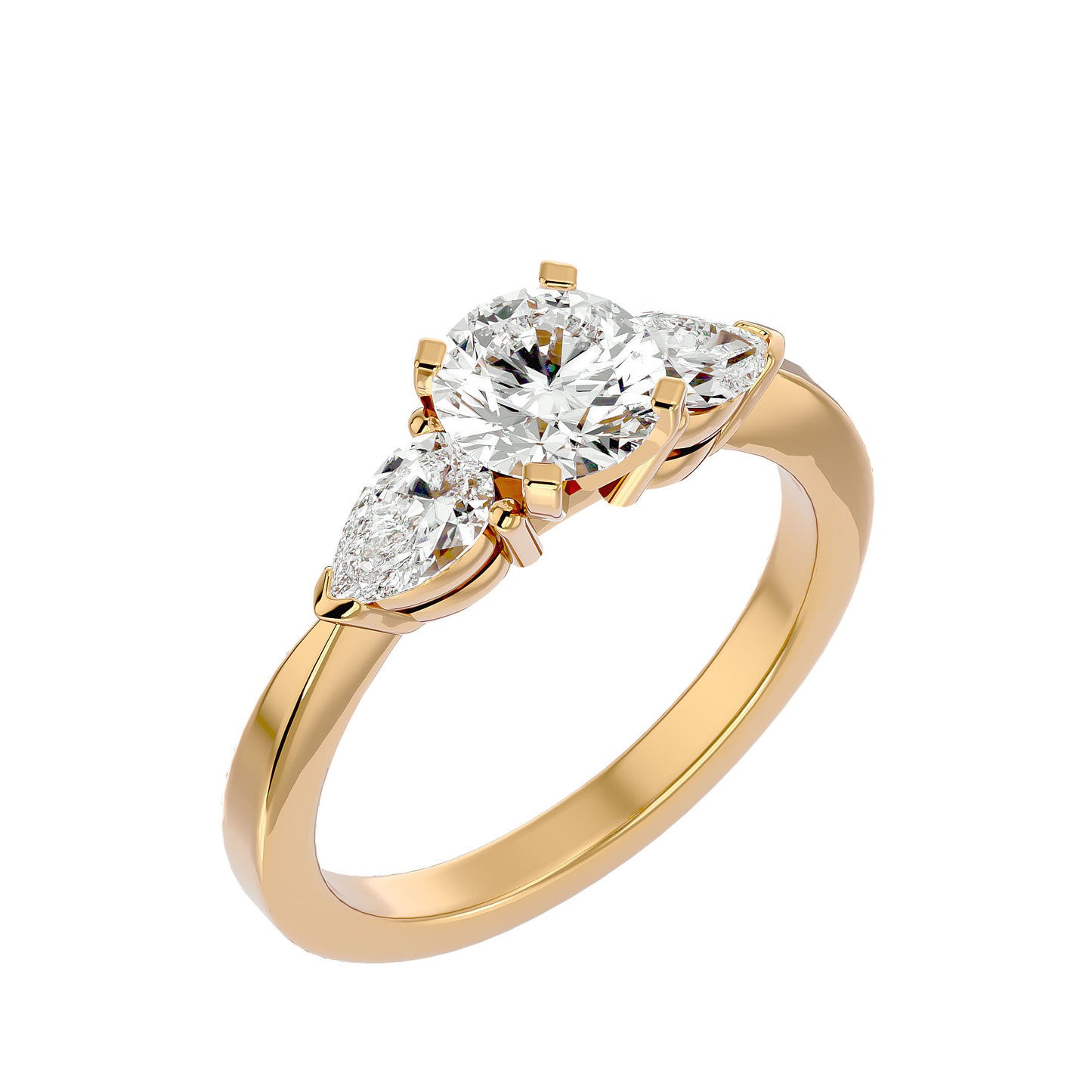 Lieke side pear diamond engagement ring