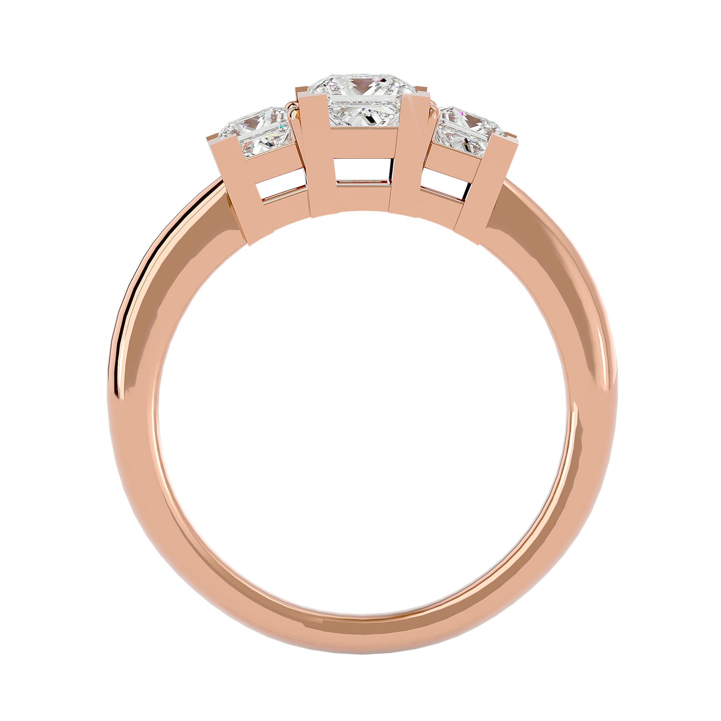 Tess side princess diamond engagement ring