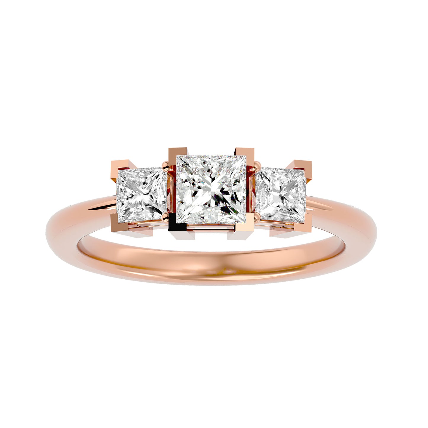 Tess side princess diamond engagement ring