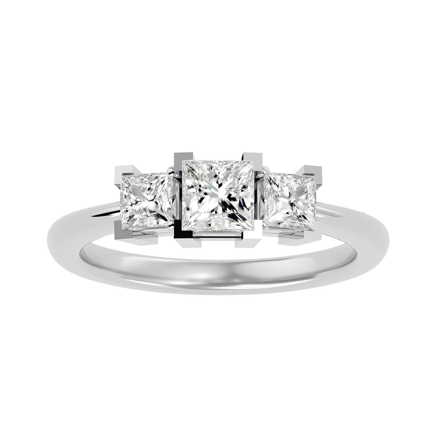 Tess side princess diamond engagement ring