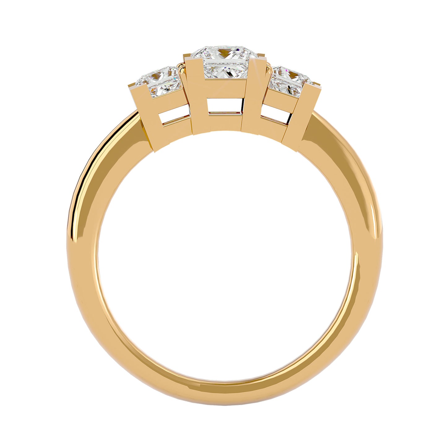 Tess side princess diamond engagement ring