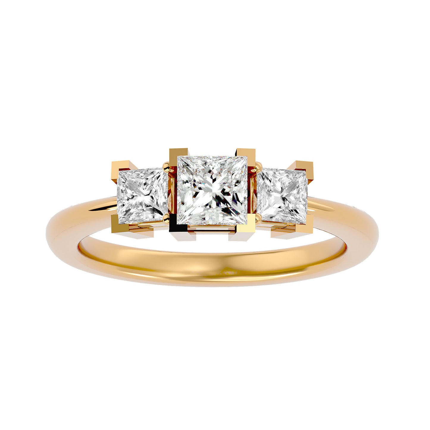 Tess side princess diamond engagement ring