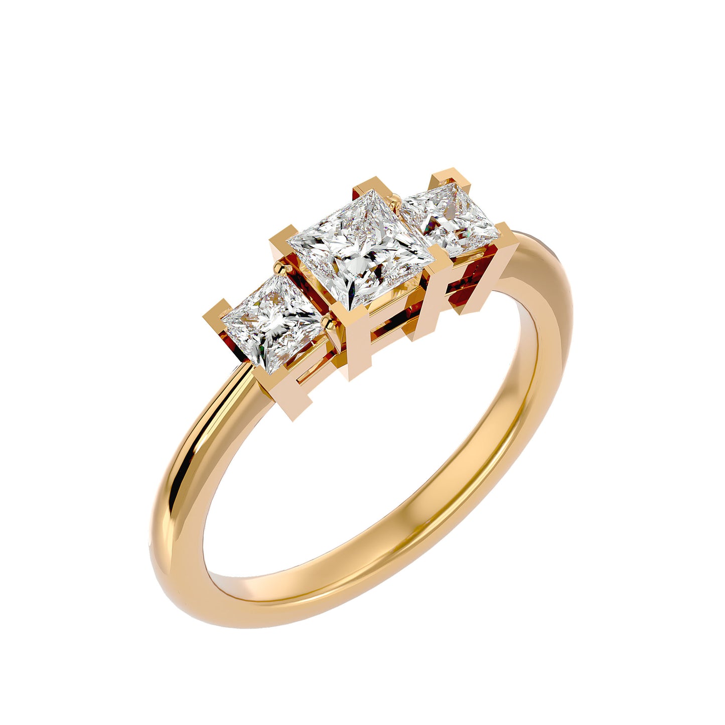Tess side princess diamond engagement ring