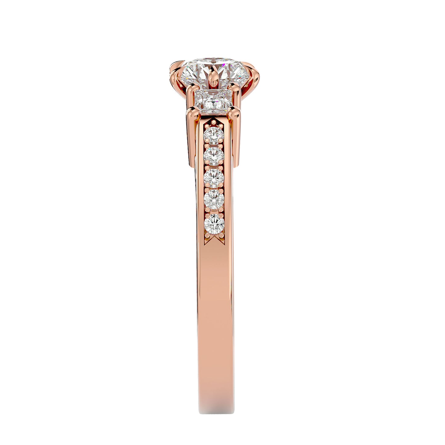 Roos side princess diamond engagement ring