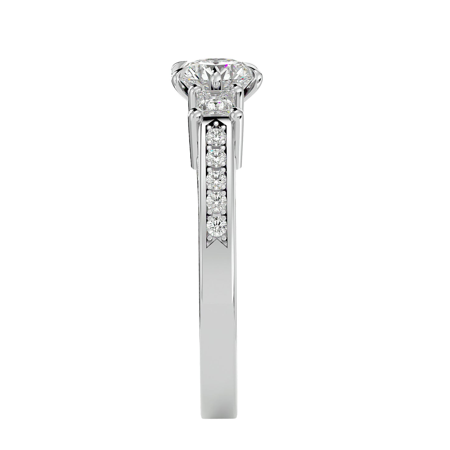 Roos side princess diamond engagement ring