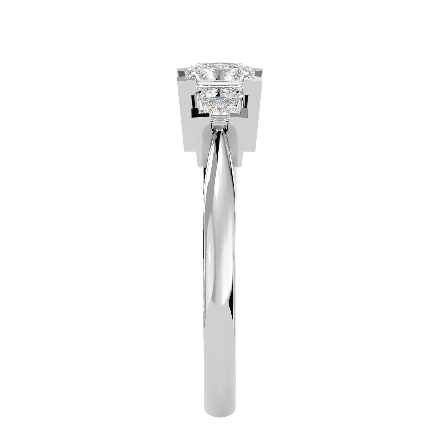 Elin side princess diamond engagement ring
