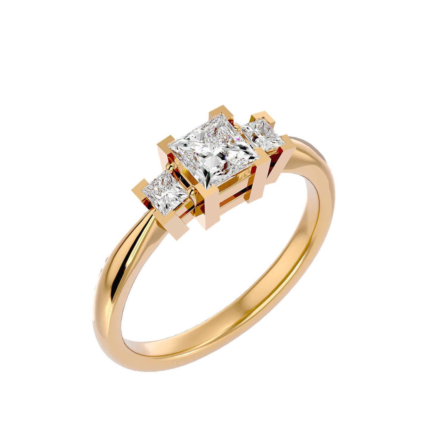 Elin side princess diamond engagement ring
