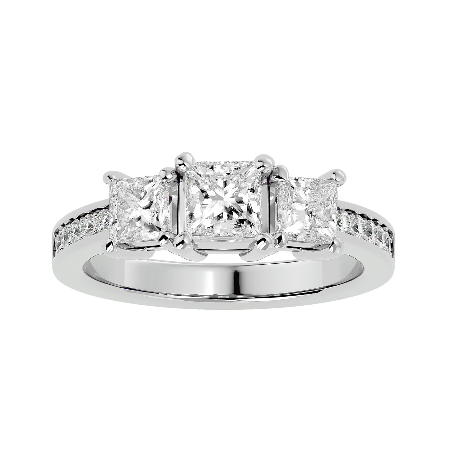Lotte side princess diamond engagement ring