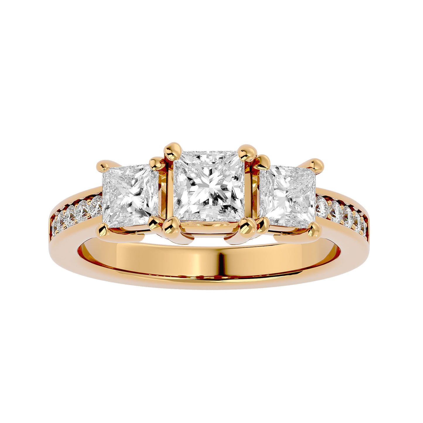 Lotte side princess diamond engagement ring
