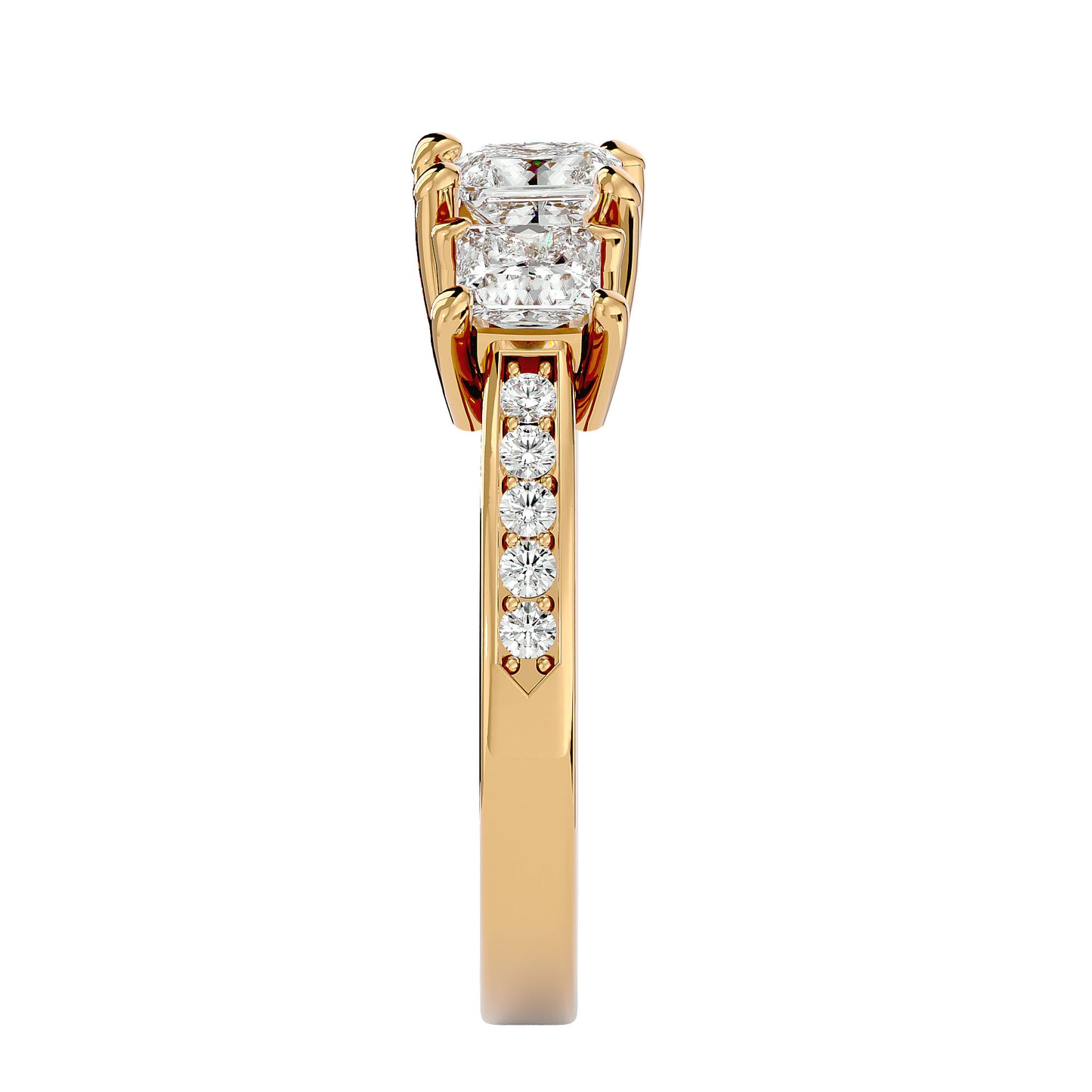 Lotte side princess diamond engagement ring