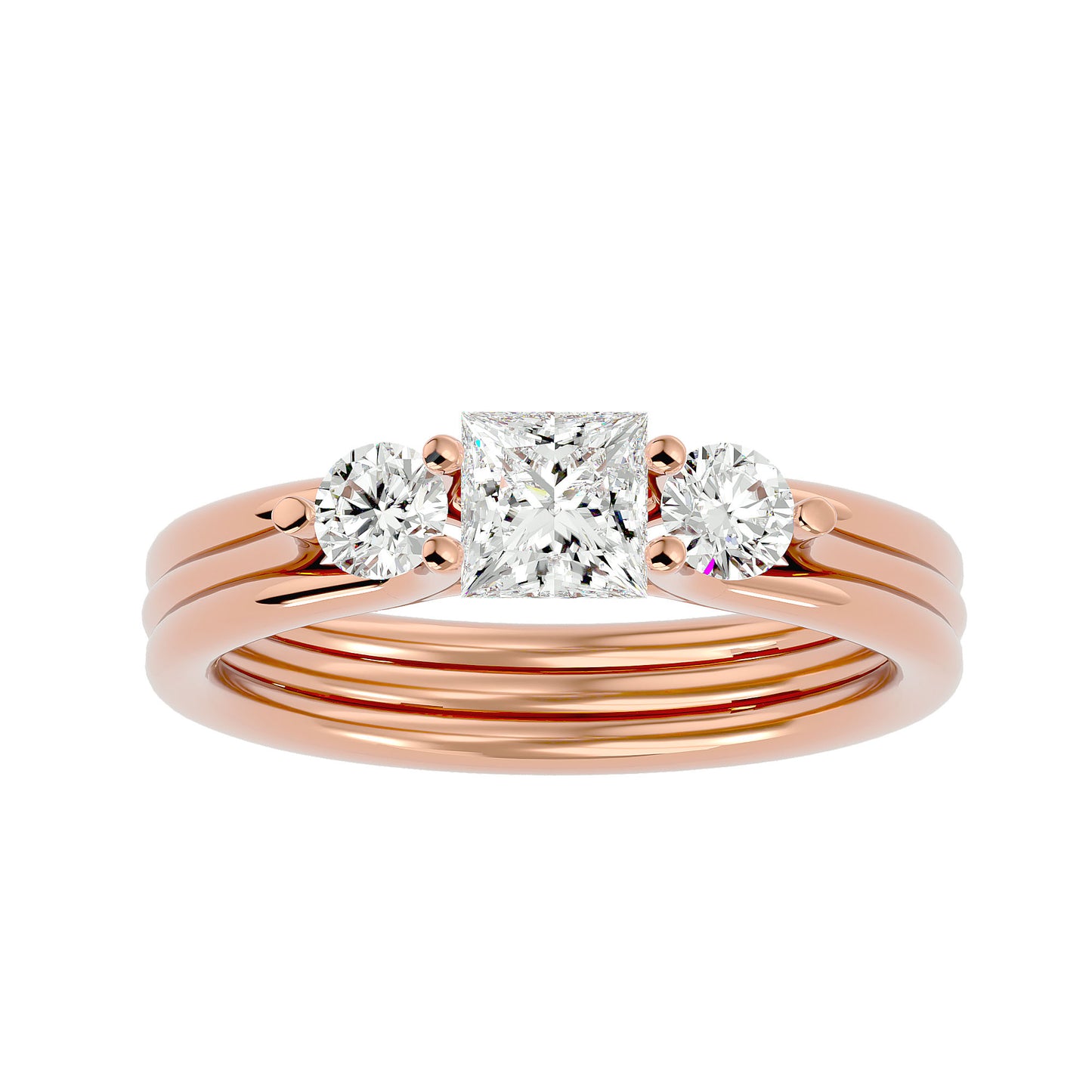 Noor side round diamond engagement ring