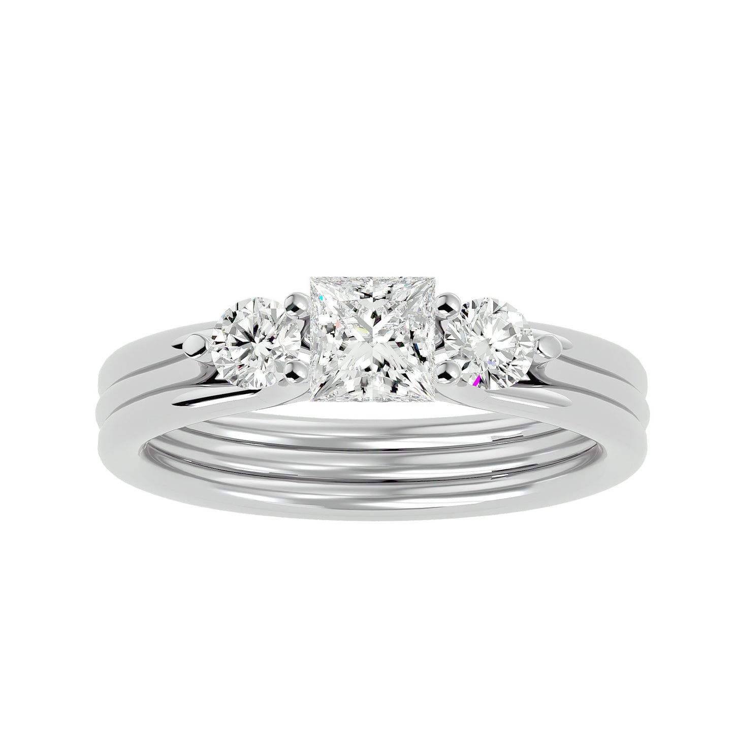 Noor side round diamond engagement ring