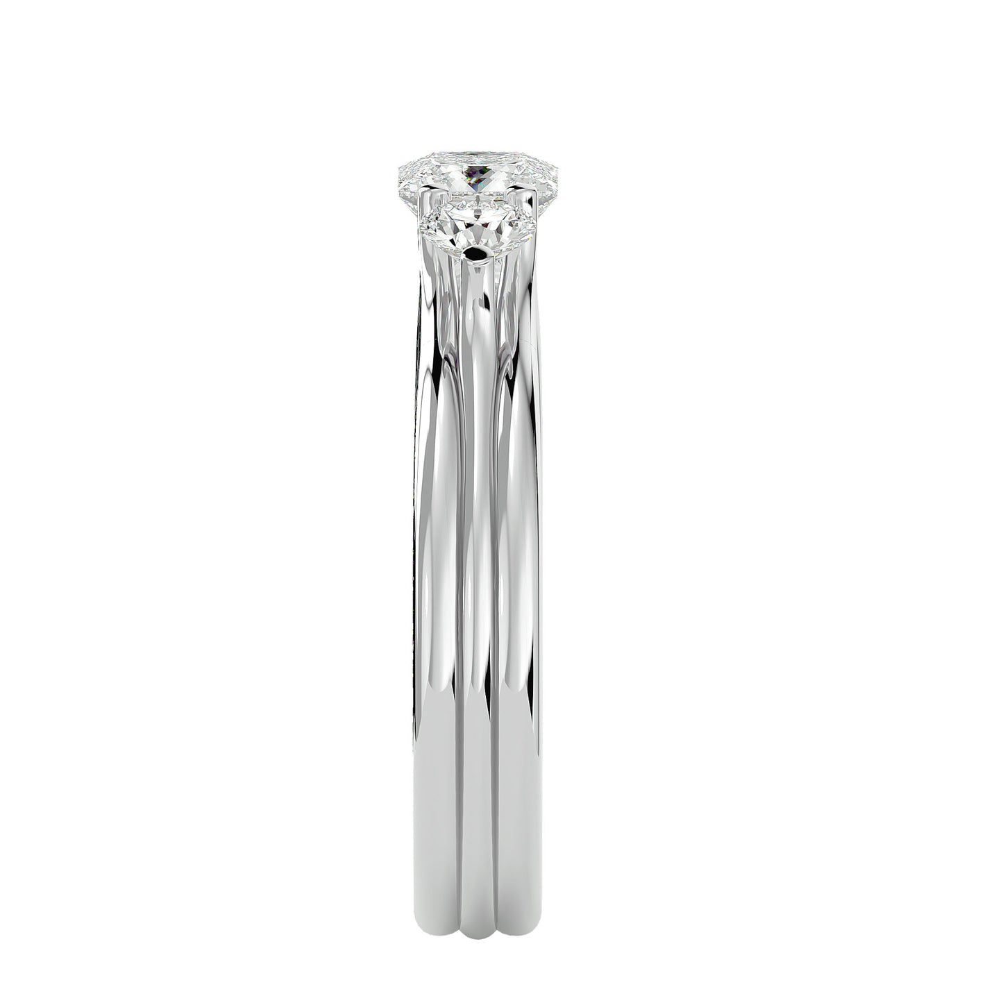 Noor side round diamond engagement ring