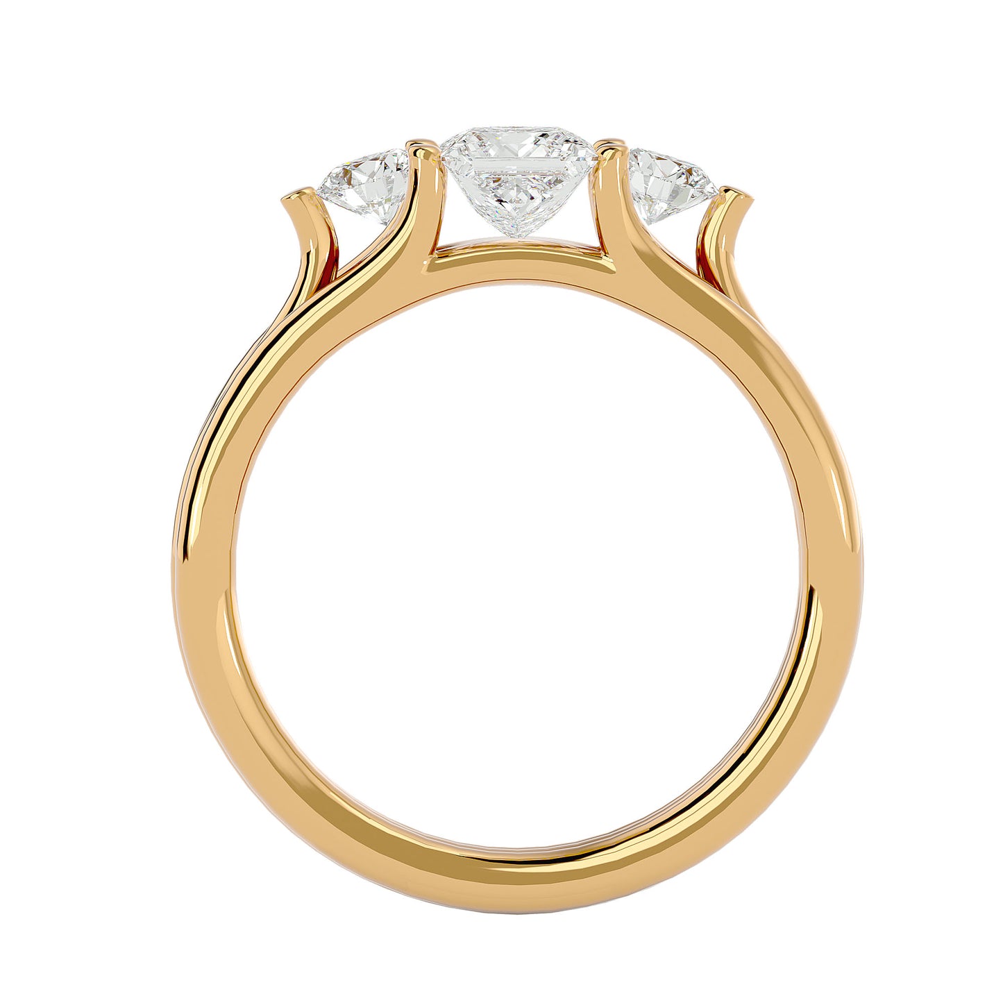 Noor side round diamond engagement ring