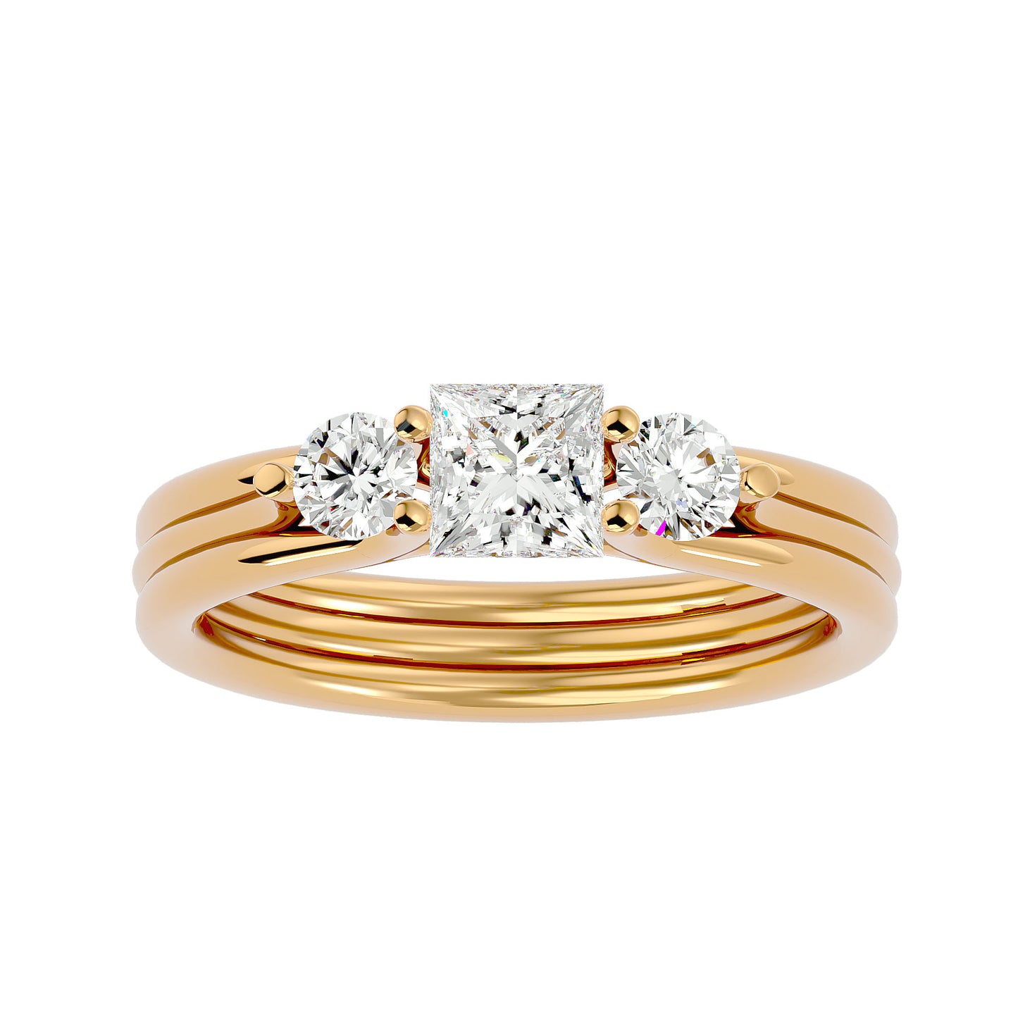 Noor side round diamond engagement ring