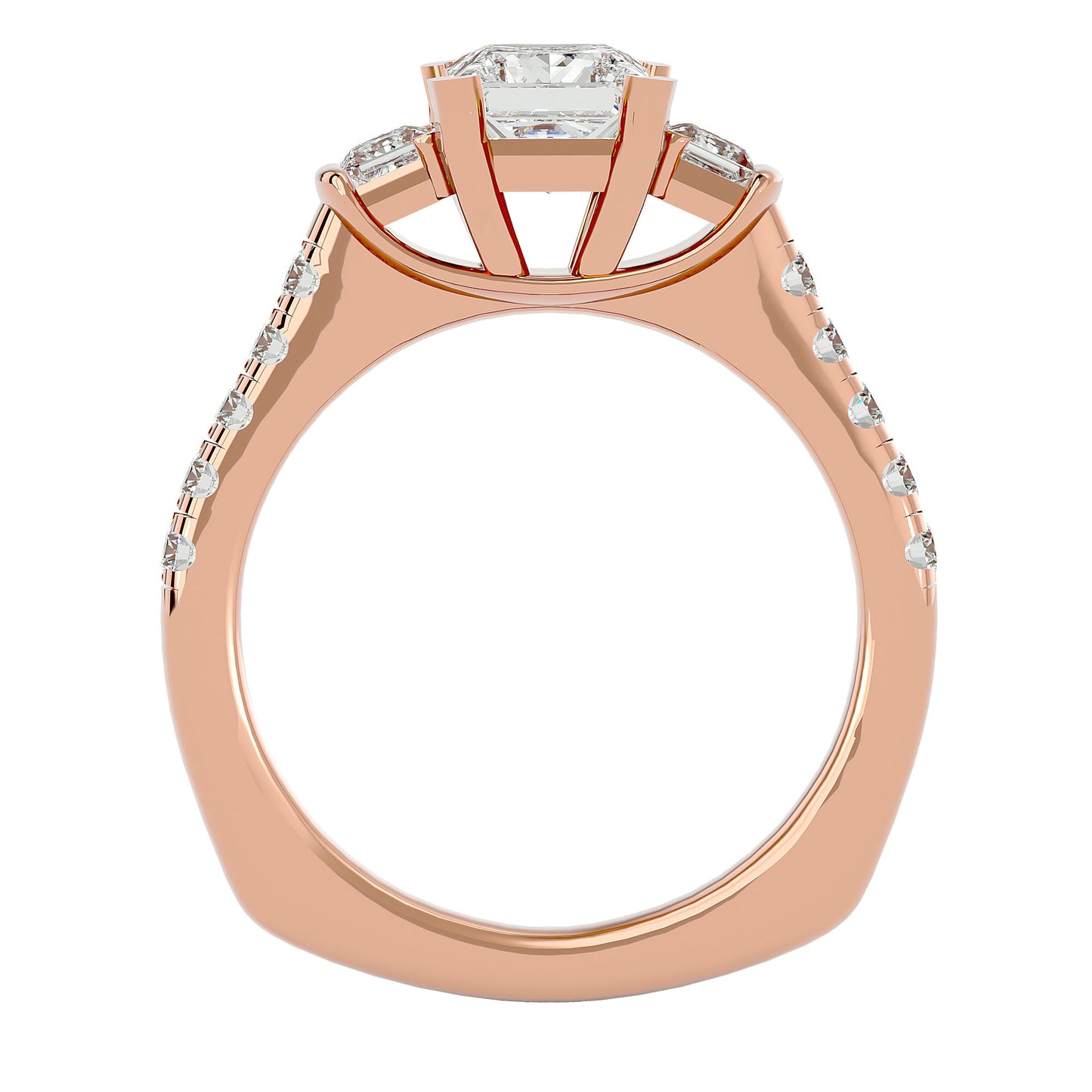 Livia side princess diamond engagement ring