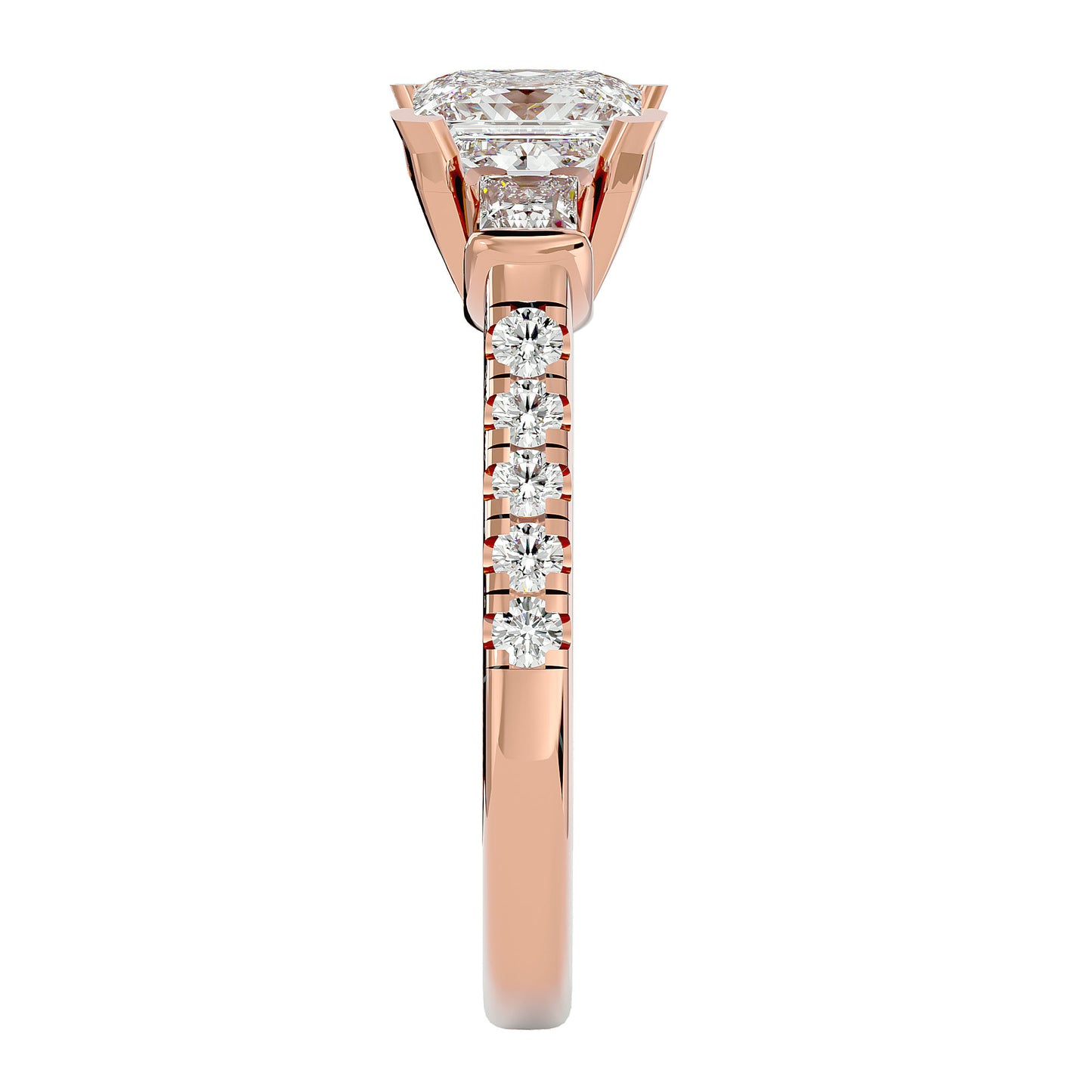 Livia side princess diamond engagement ring