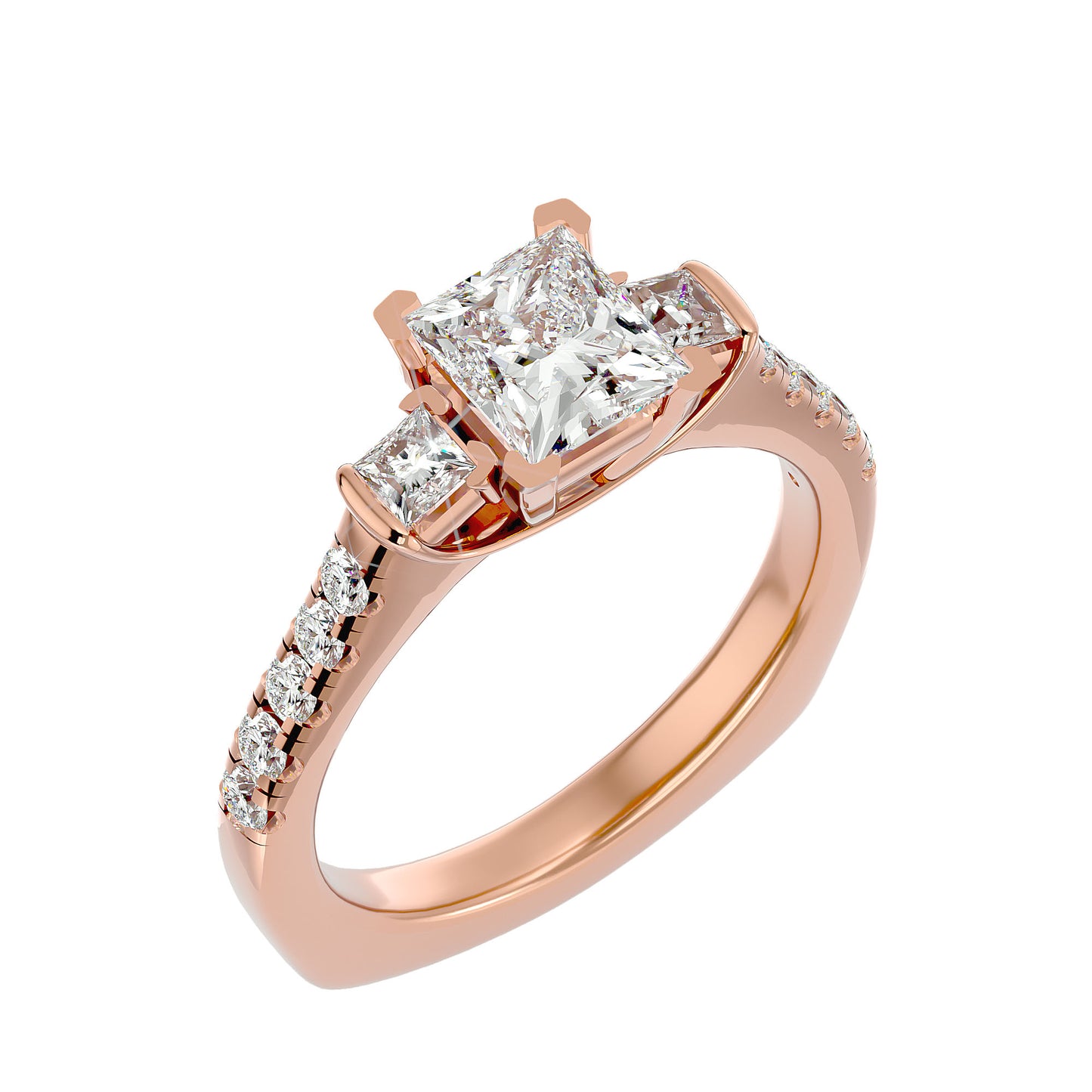 Livia side princess diamond engagement ring