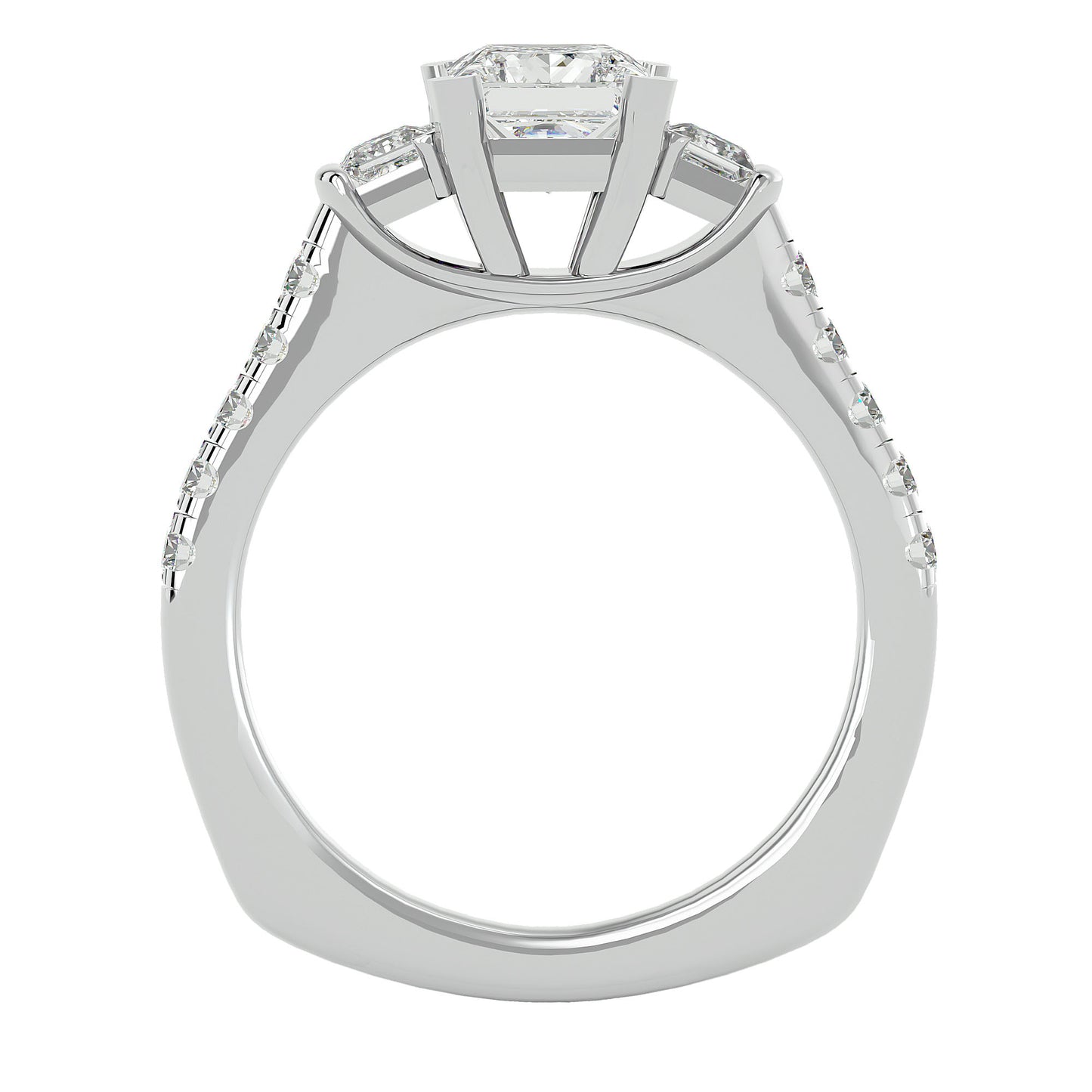 Livia side princess diamond engagement ring