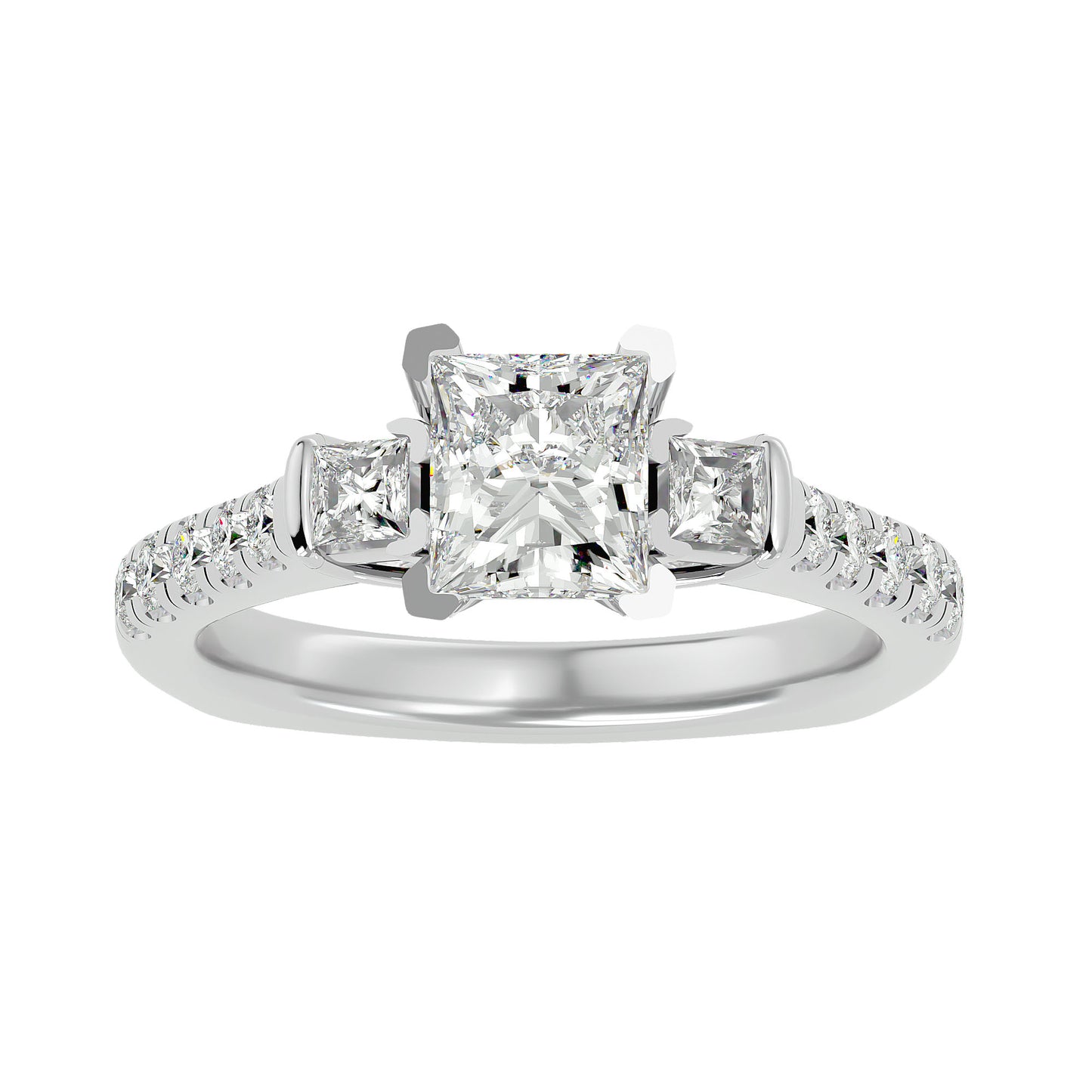 Livia side princess diamond engagement ring