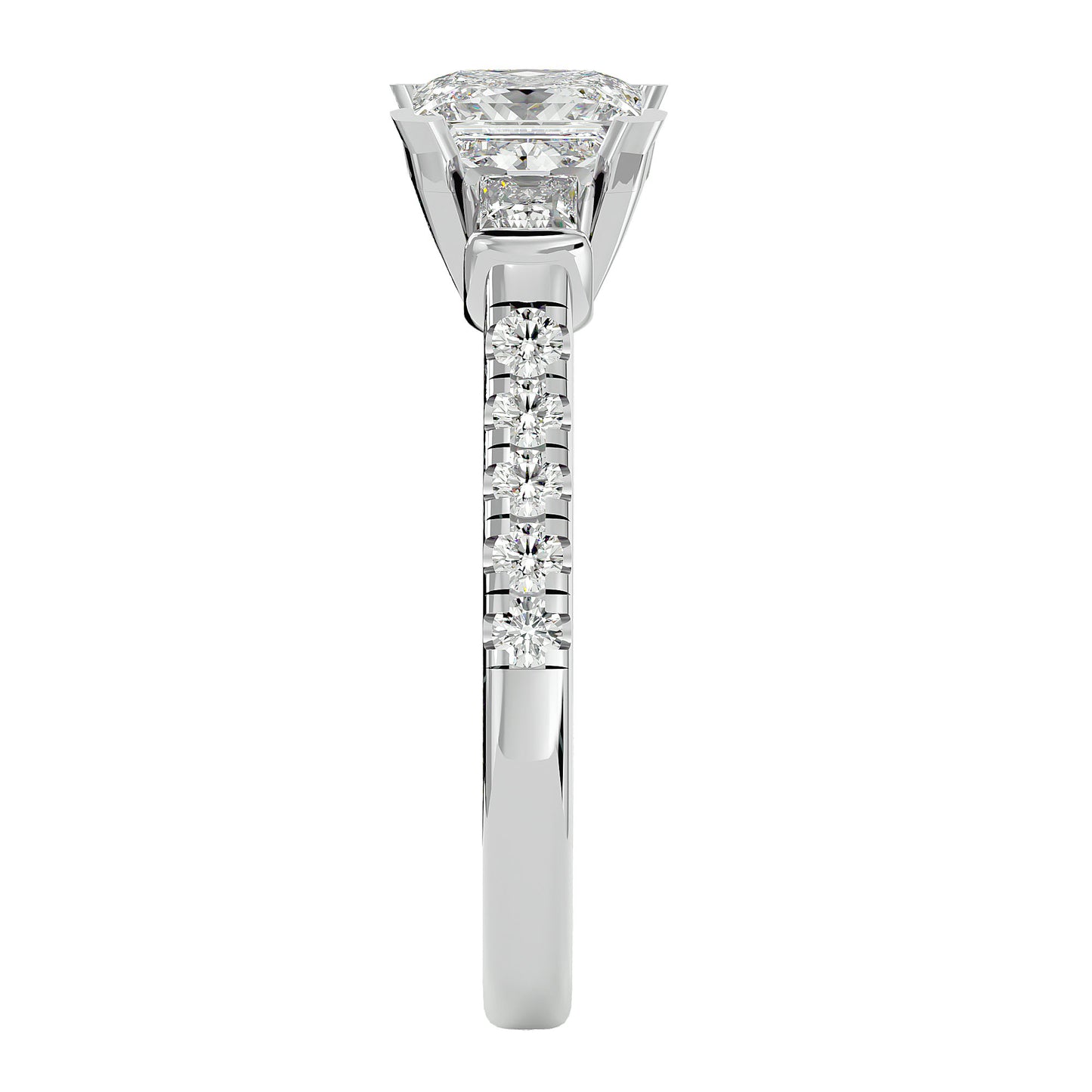 Livia side princess diamond engagement ring