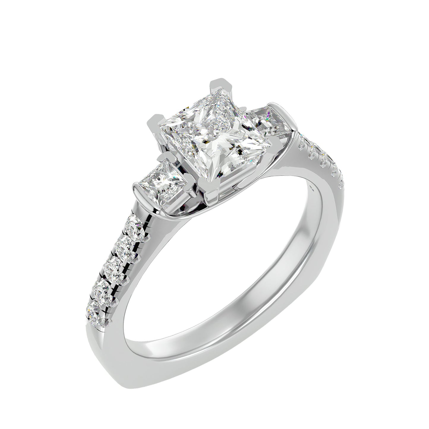 Livia side princess diamond engagement ring