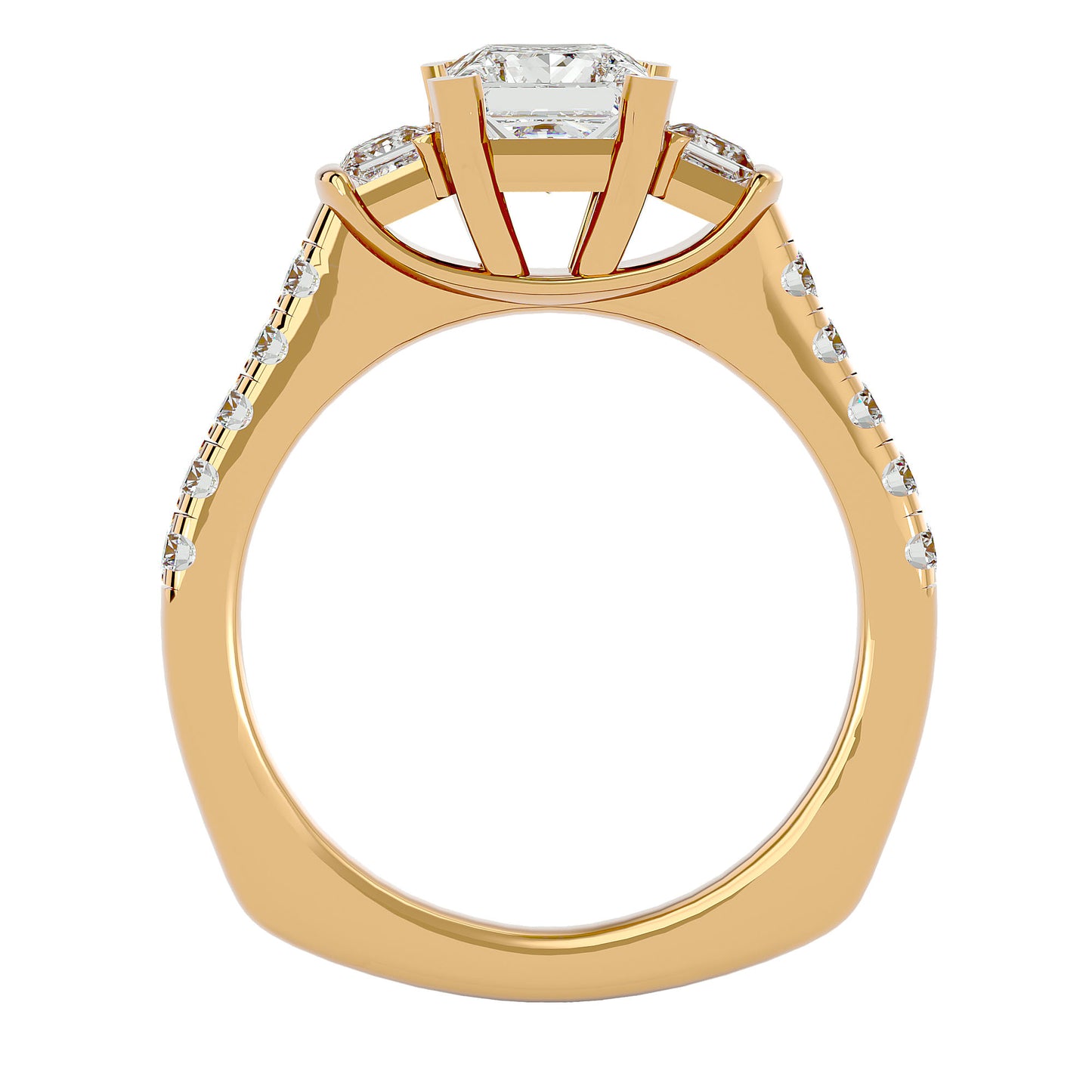 Livia side princess diamond engagement ring