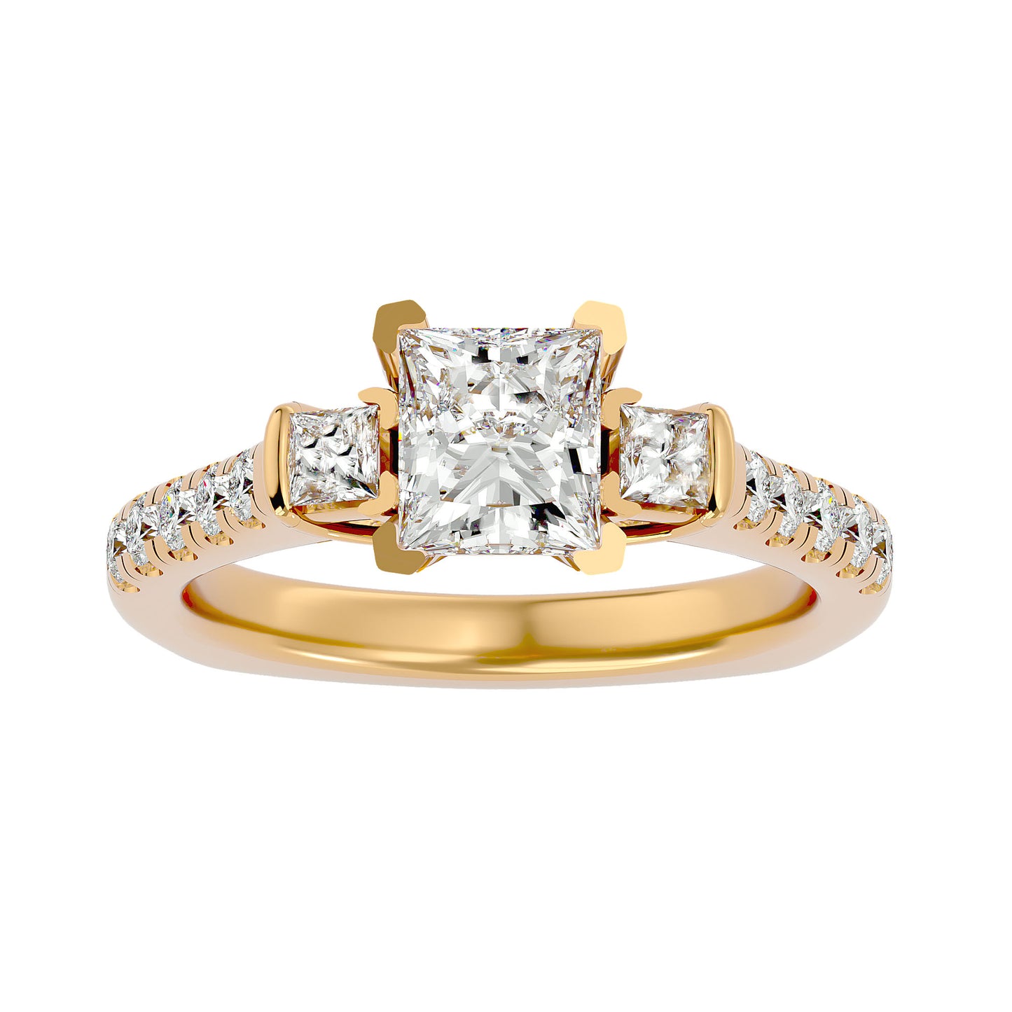 Livia side princess diamond engagement ring