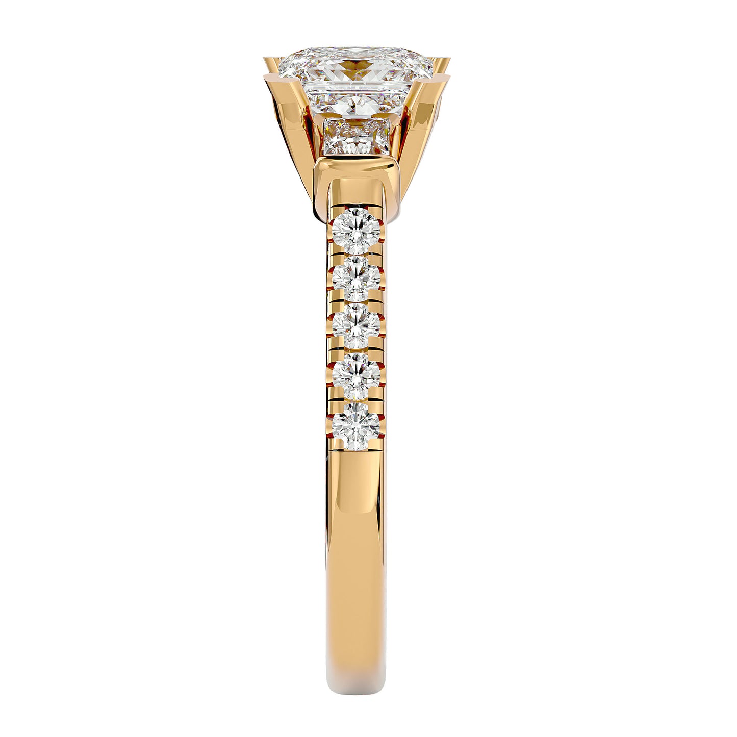 Livia side princess diamond engagement ring