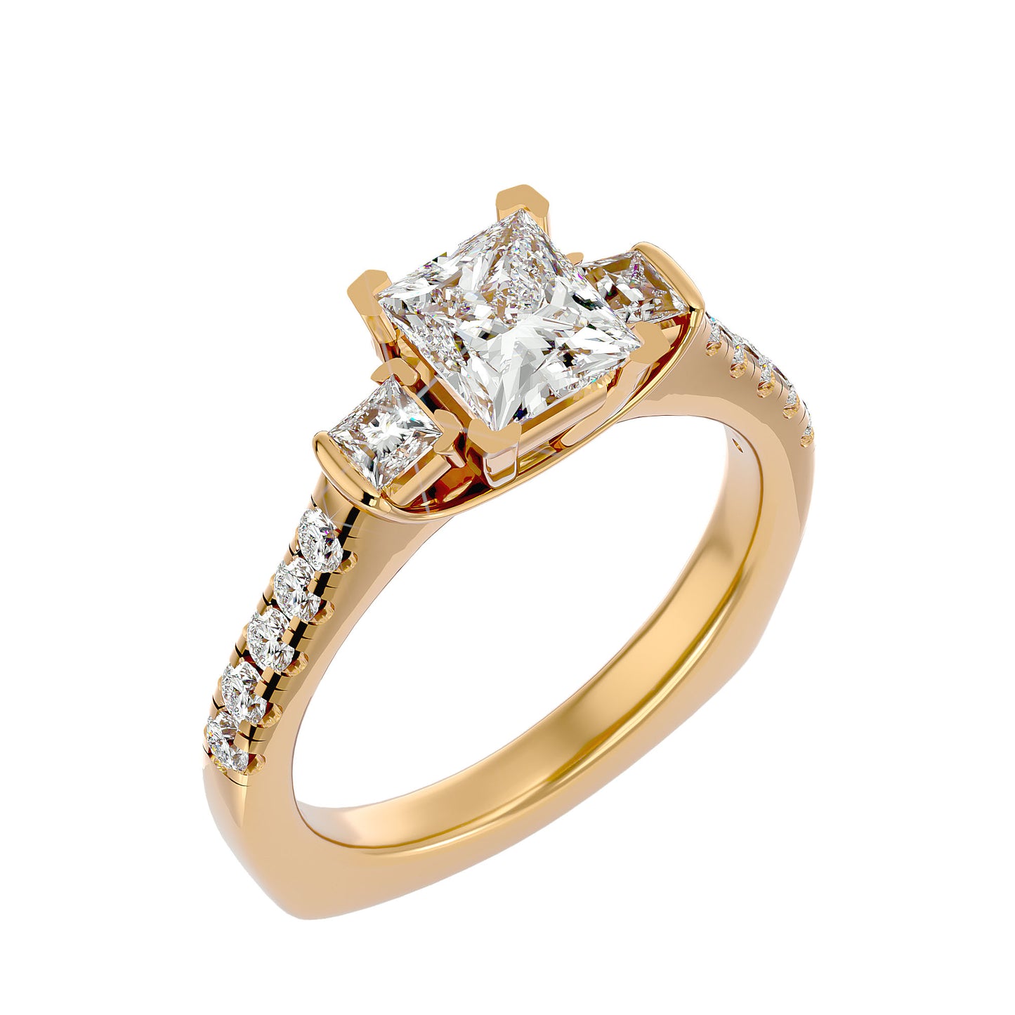 Livia side princess diamond engagement ring