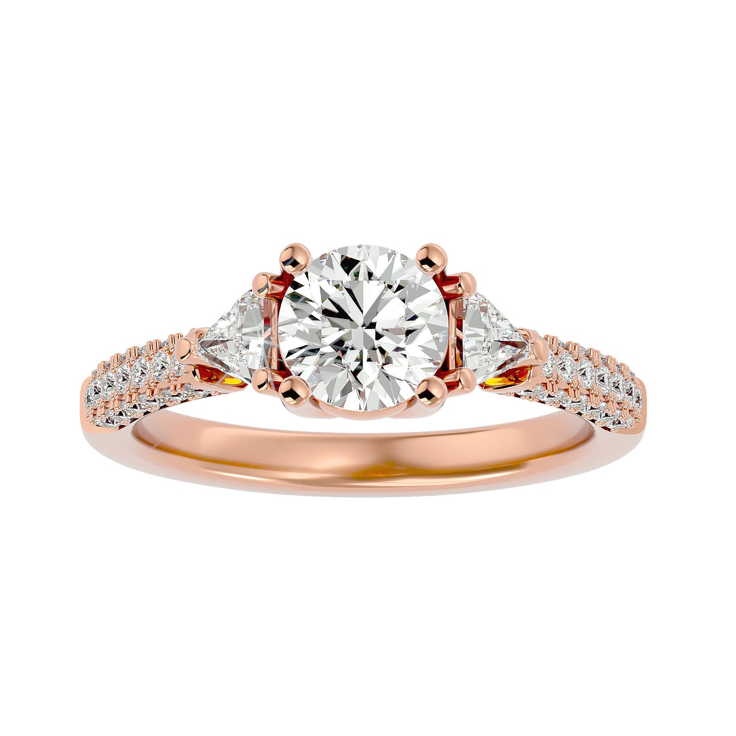 Noa side trillion diamond engagement ring