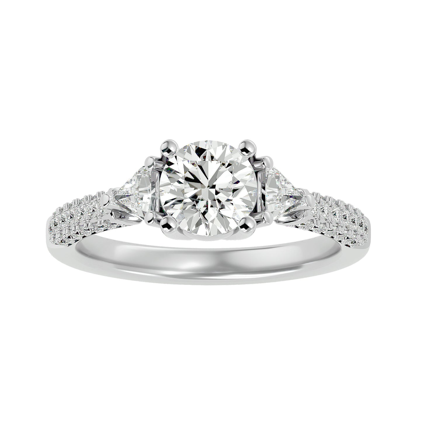 Noa side trillion diamond engagement ring