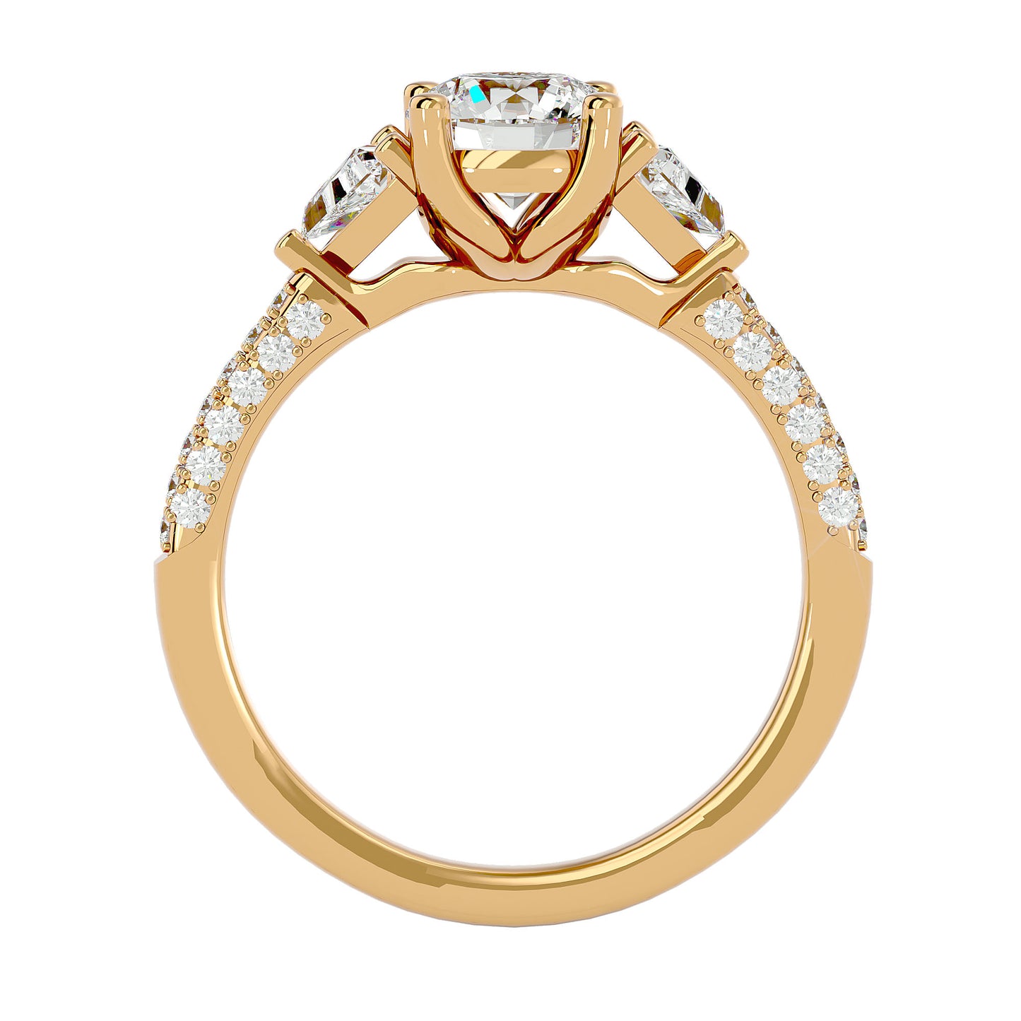 Noa side trillion diamond engagement ring