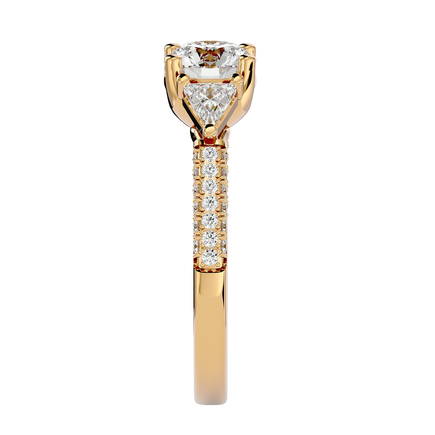 Noa side trillion diamond engagement ring