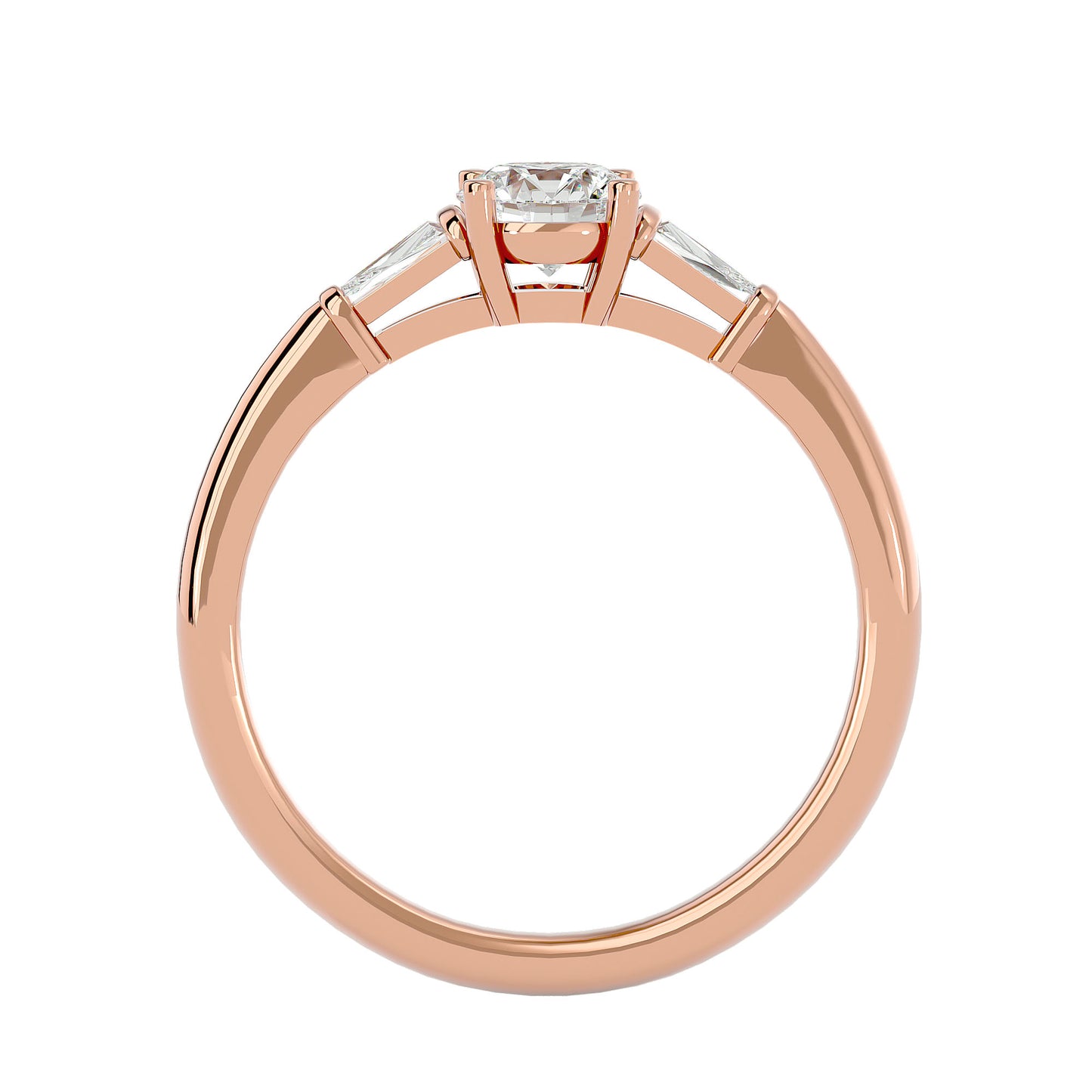 Alessandra side tapper diamond engagement ring