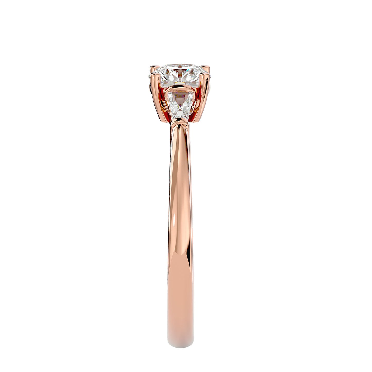 Alessandra side tapper diamond engagement ring