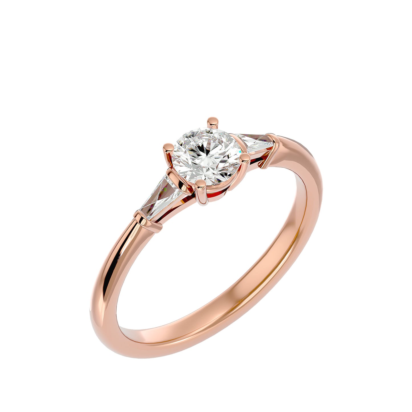 Alessandra side tapper diamond engagement ring