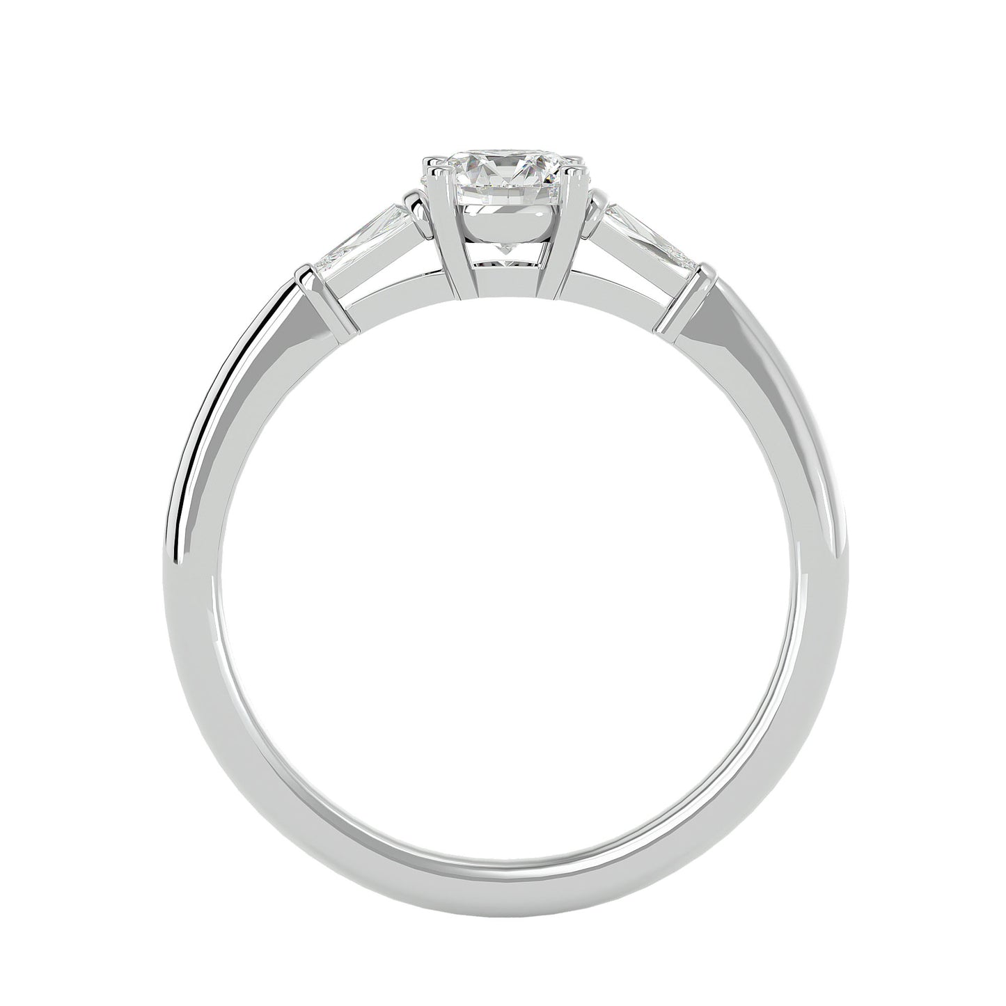 Alessandra side tapper diamond engagement ring