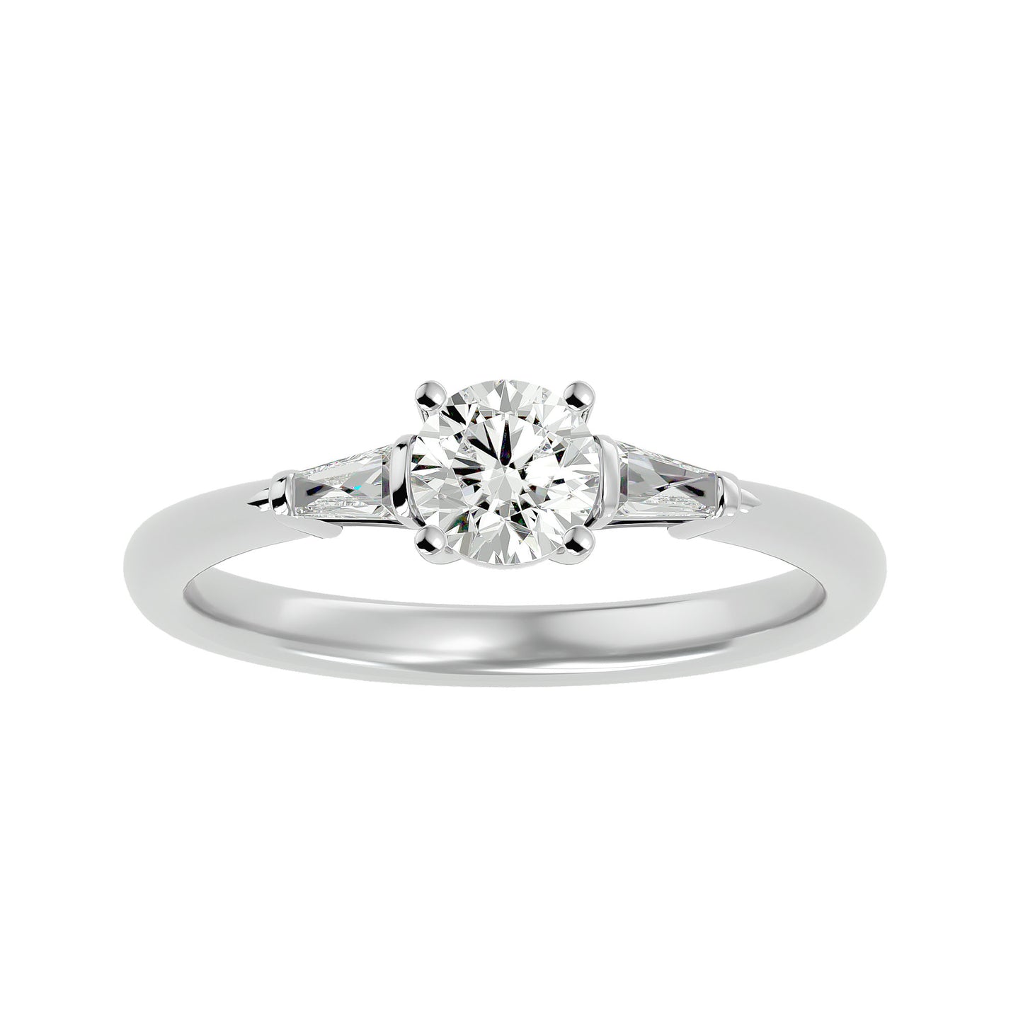Alessandra side tapper diamond engagement ring