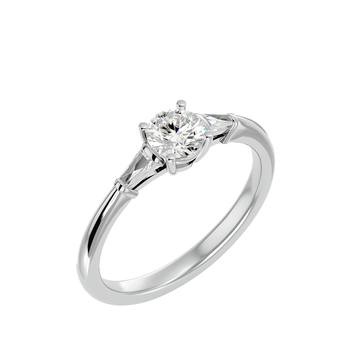 Alessandra side tapper diamond engagement ring
